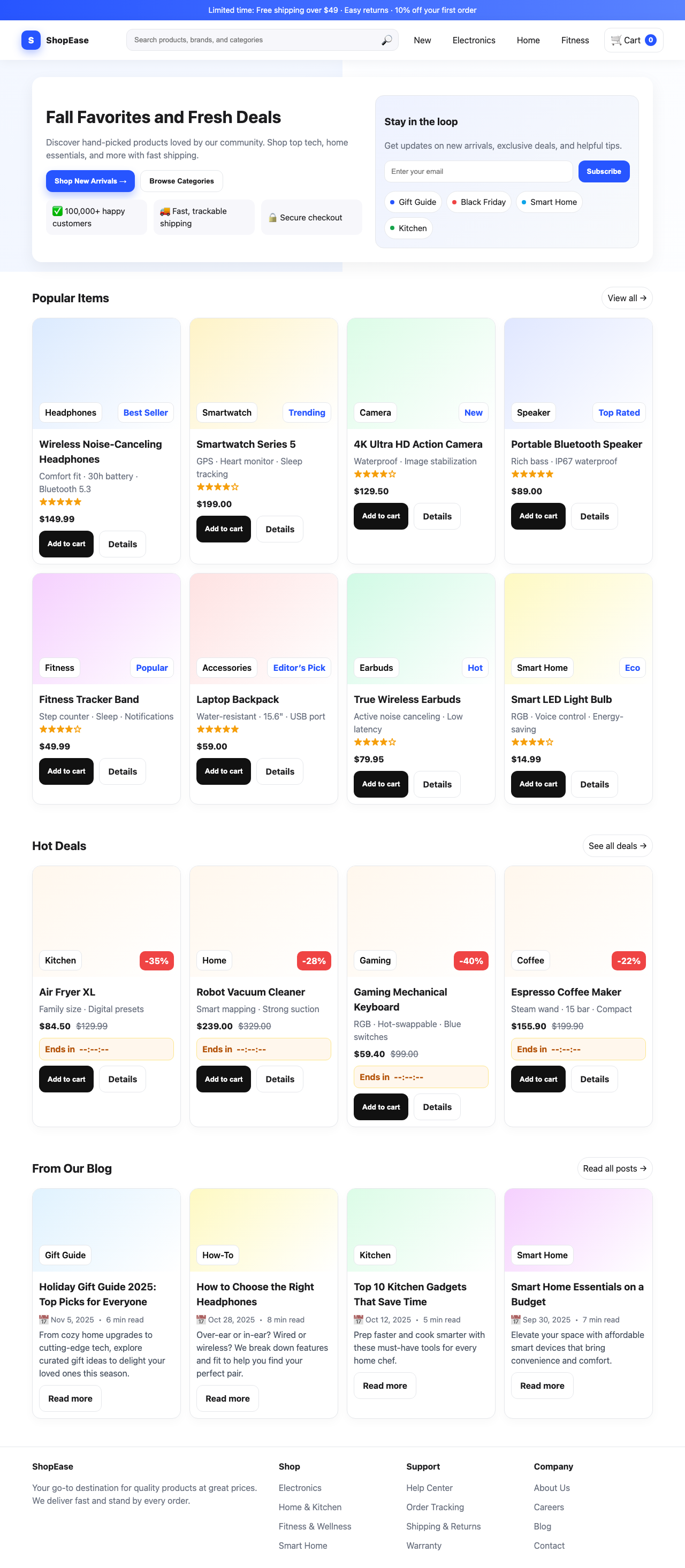 Screenshot sample 45 for shopping-home-page / GPT-5