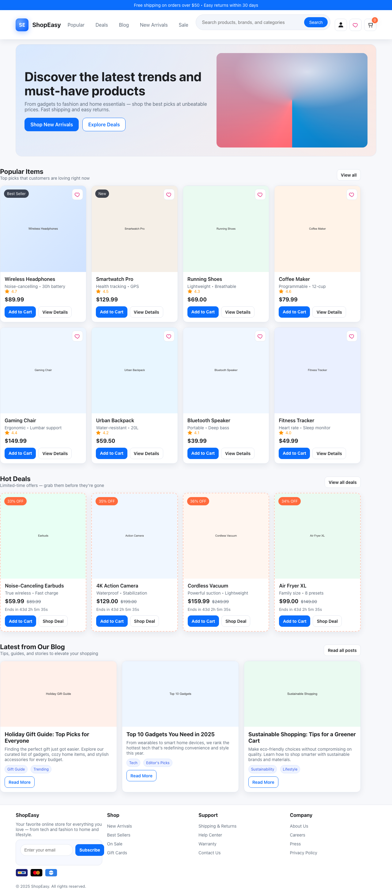 Screenshot sample 46 for shopping-home-page / GPT-5