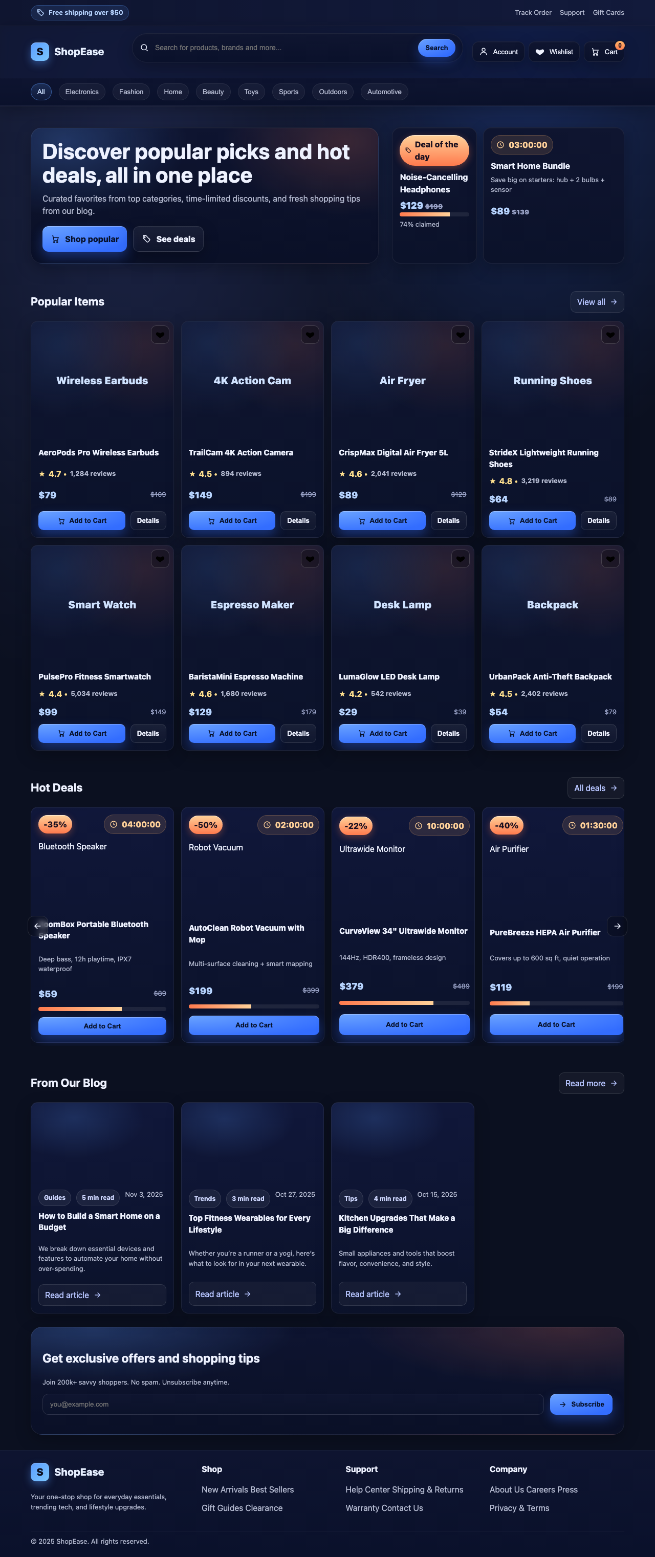 Screenshot sample 5 for shopping-home-page / GPT-5