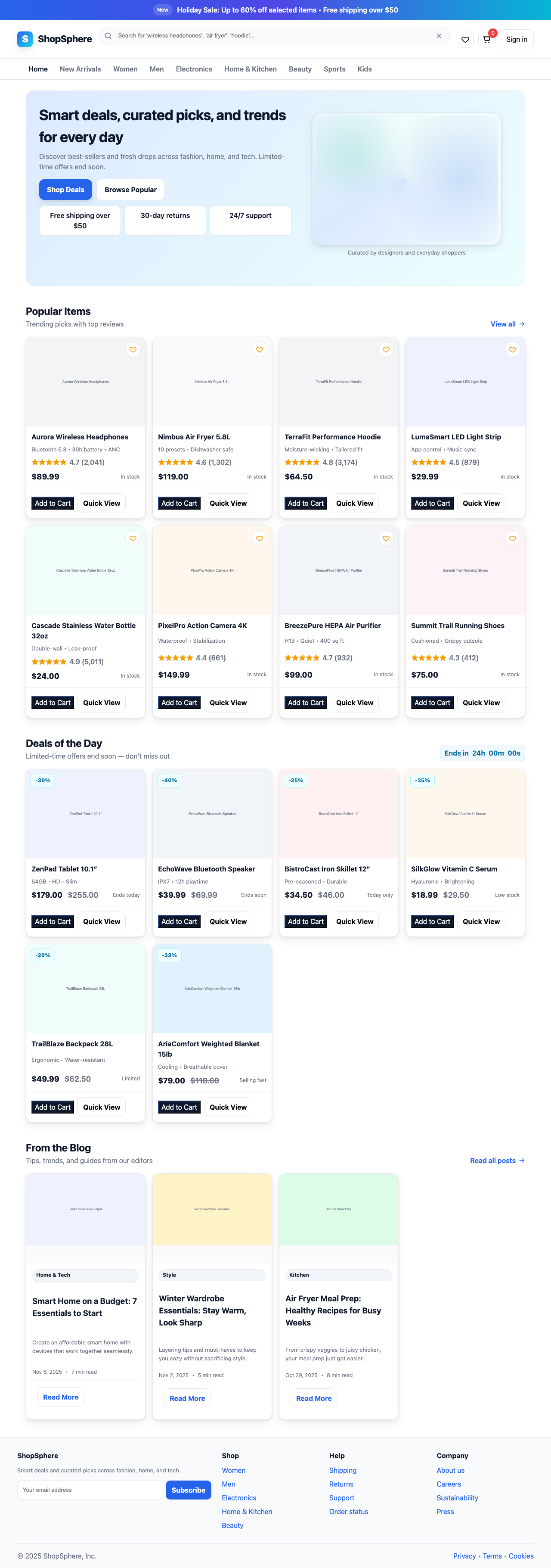 Screenshot sample 51 for shopping-home-page / GPT-5