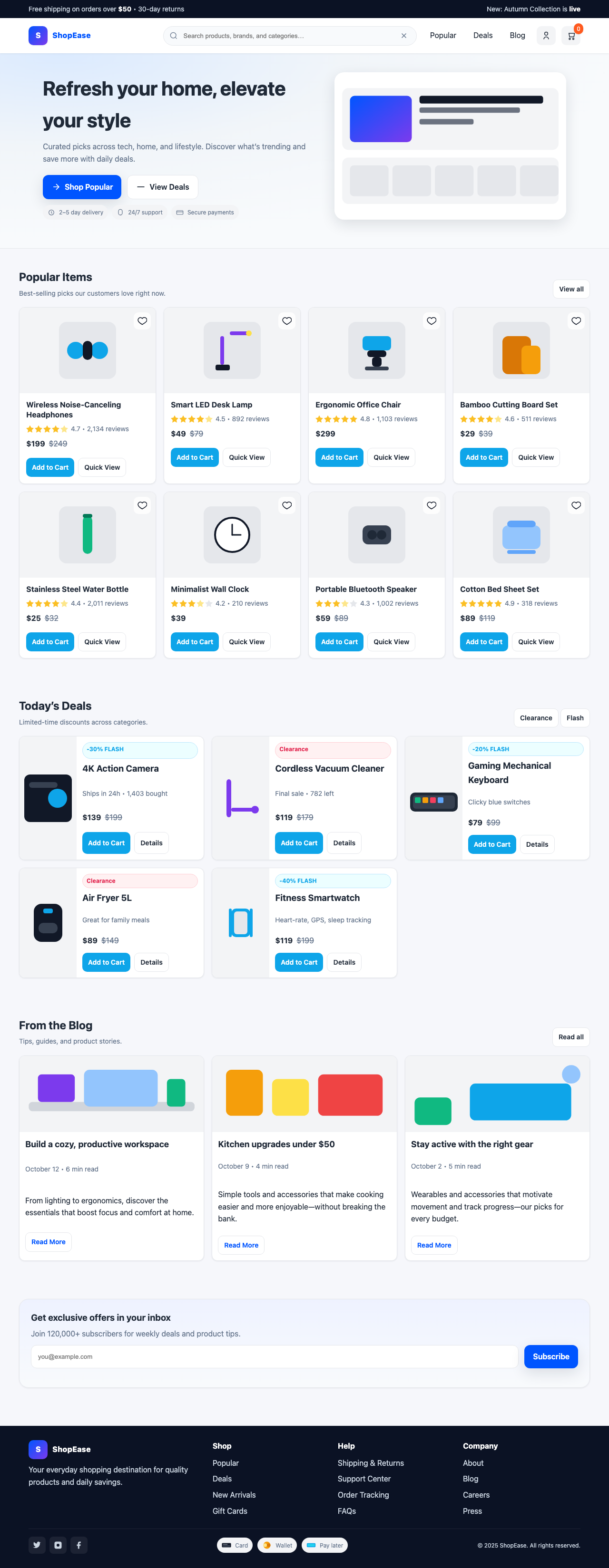 Screenshot sample 60 for shopping-home-page / GPT-5