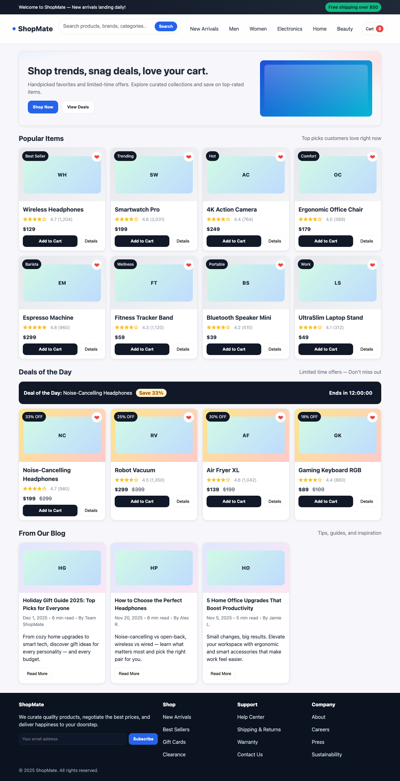 Screenshot sample 62 for shopping-home-page / GPT-5