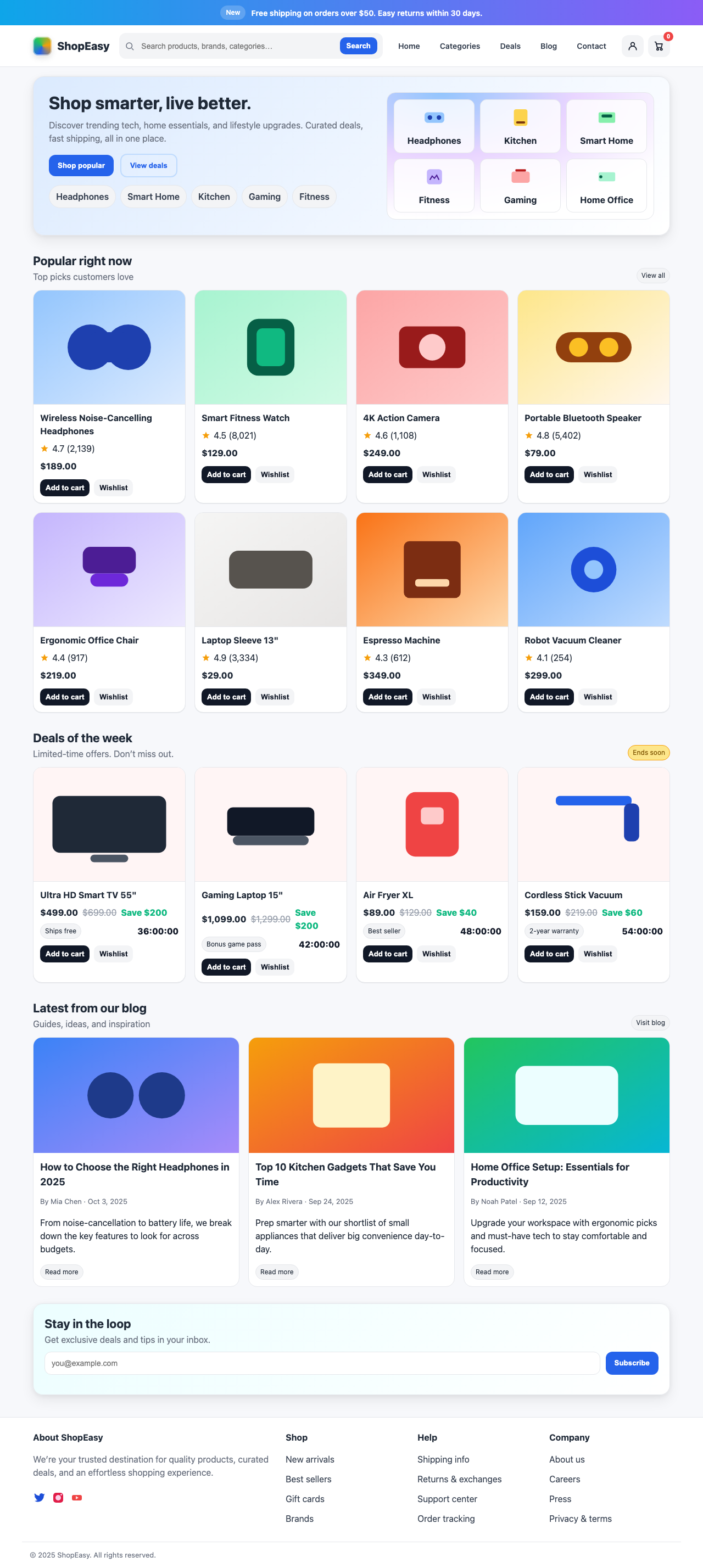 Screenshot sample 63 for shopping-home-page / GPT-5
