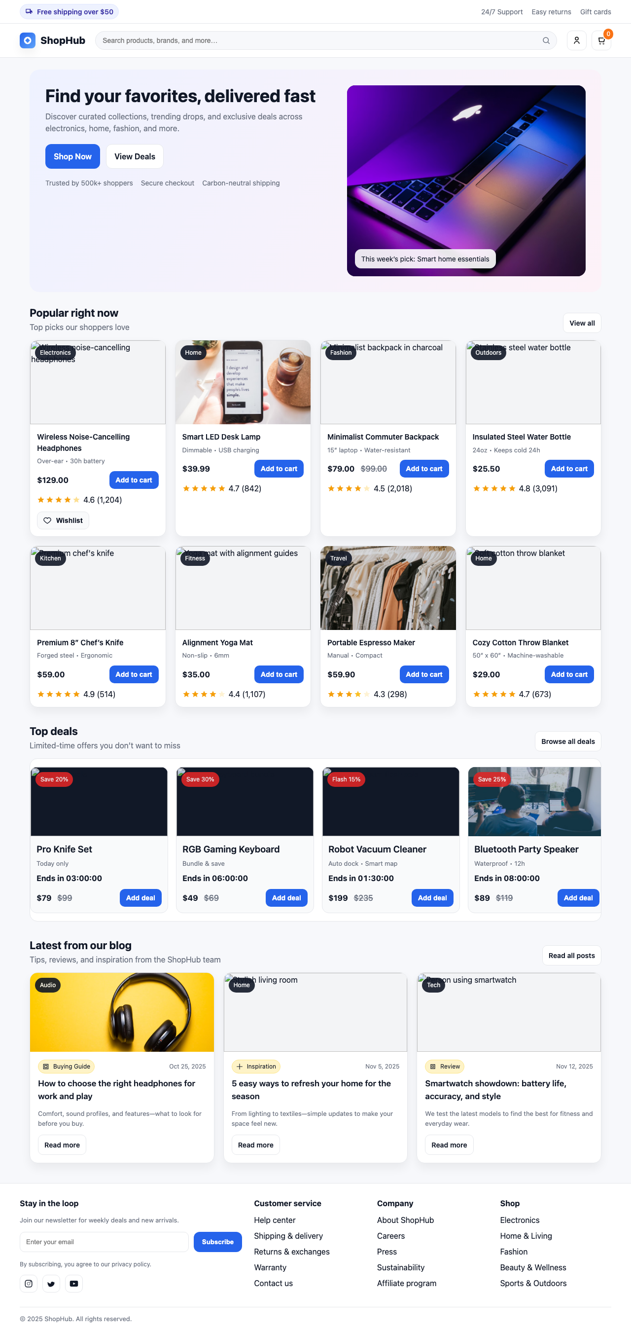 Screenshot sample 66 for shopping-home-page / GPT-5