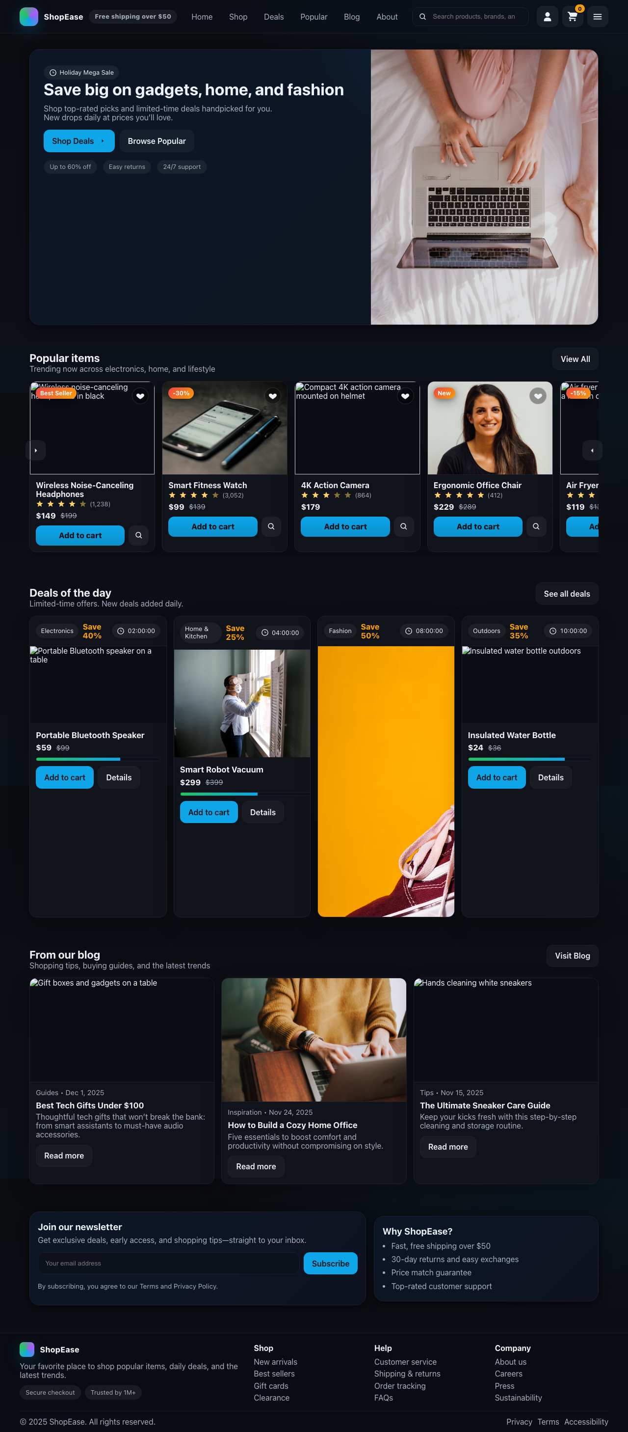 Screenshot sample 7 for shopping-home-page / GPT-5