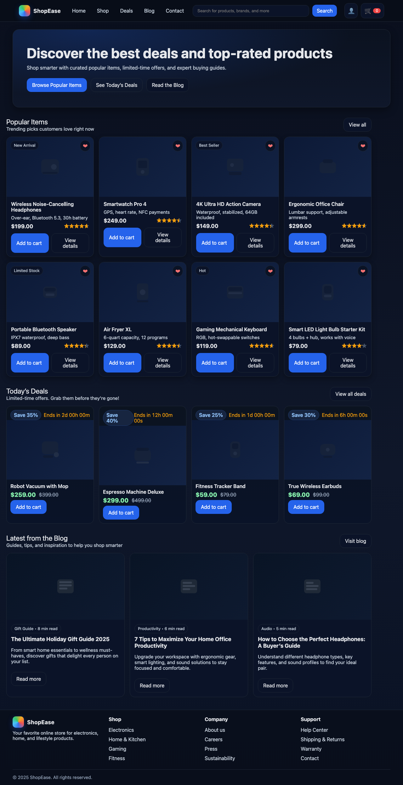 Screenshot sample 70 for shopping-home-page / GPT-5