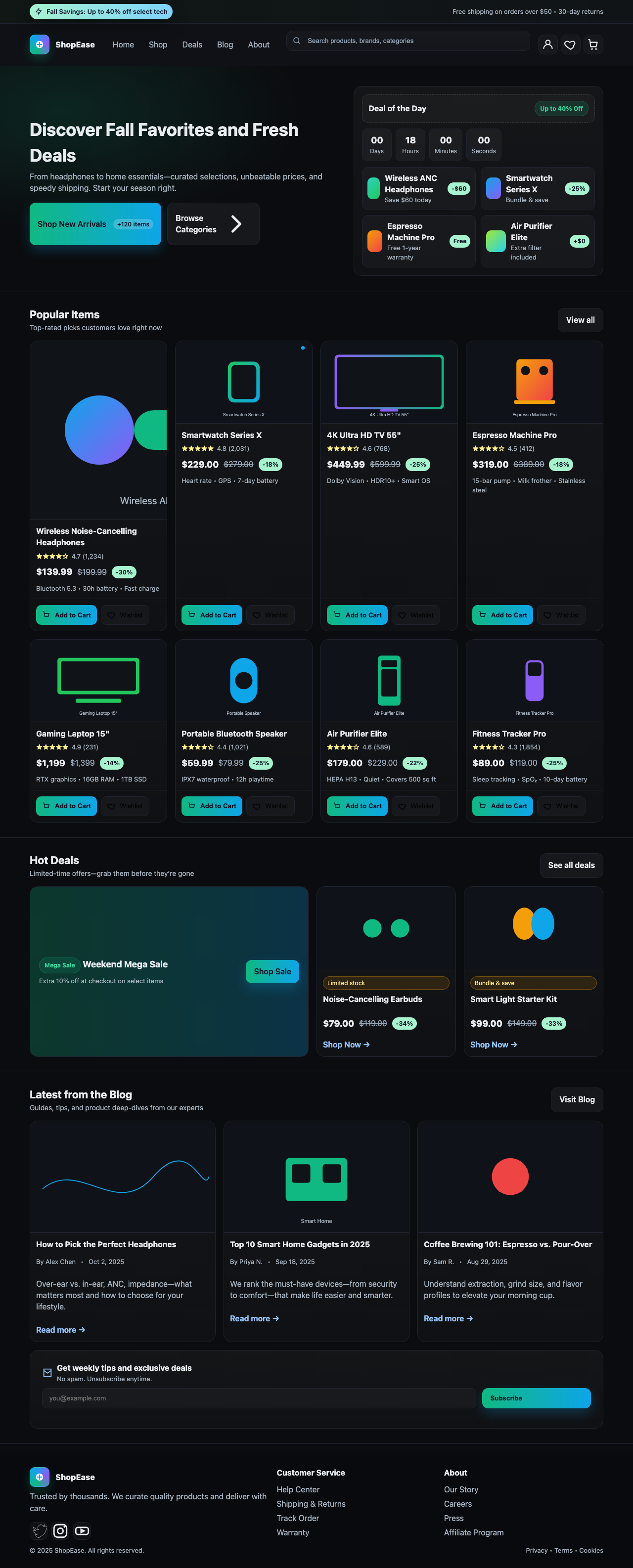 Screenshot sample 73 for shopping-home-page / GPT-5