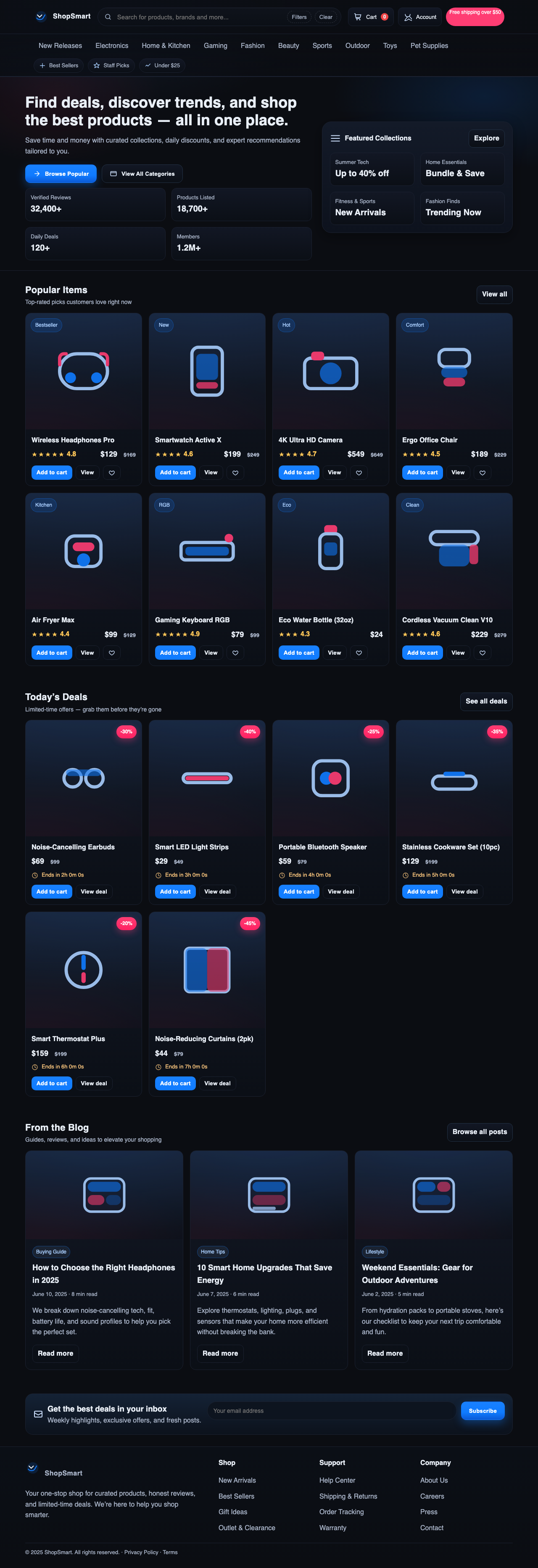 Screenshot sample 75 for shopping-home-page / GPT-5