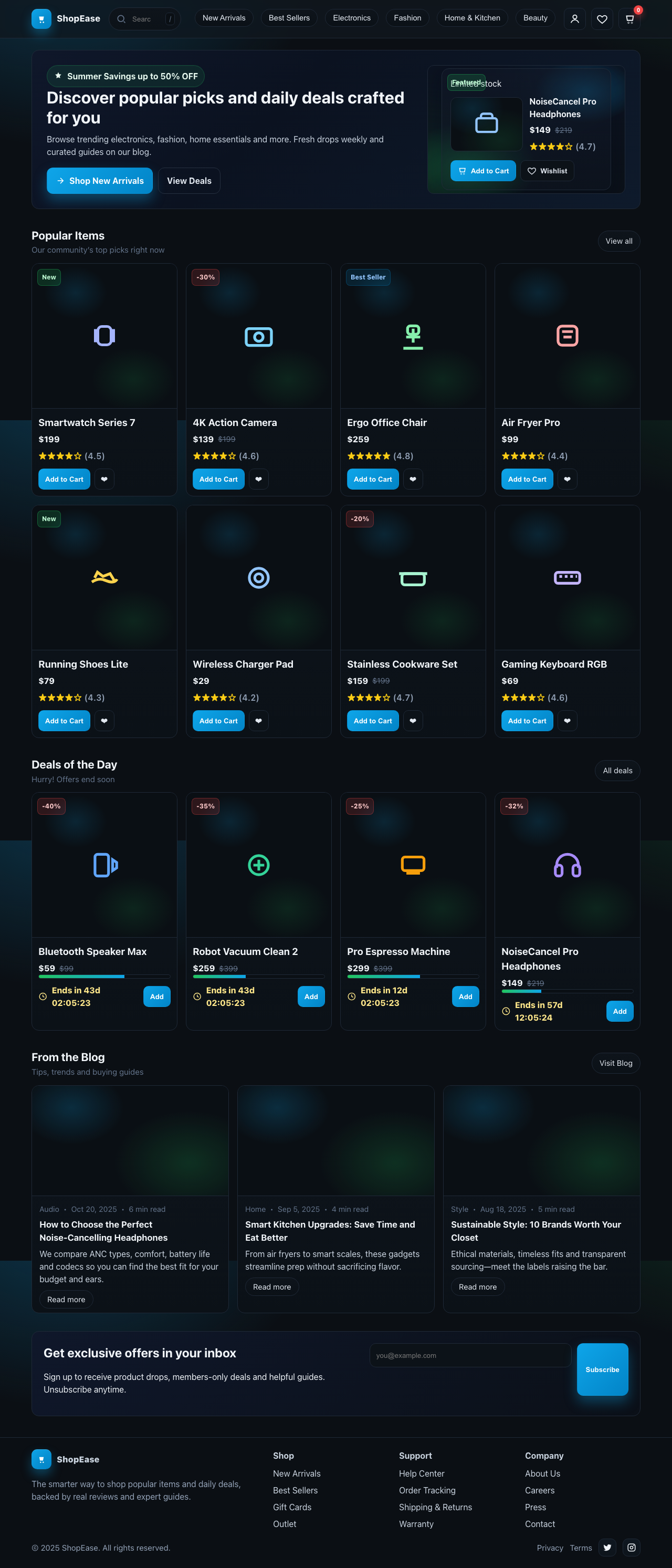 Screenshot sample 8 for shopping-home-page / GPT-5