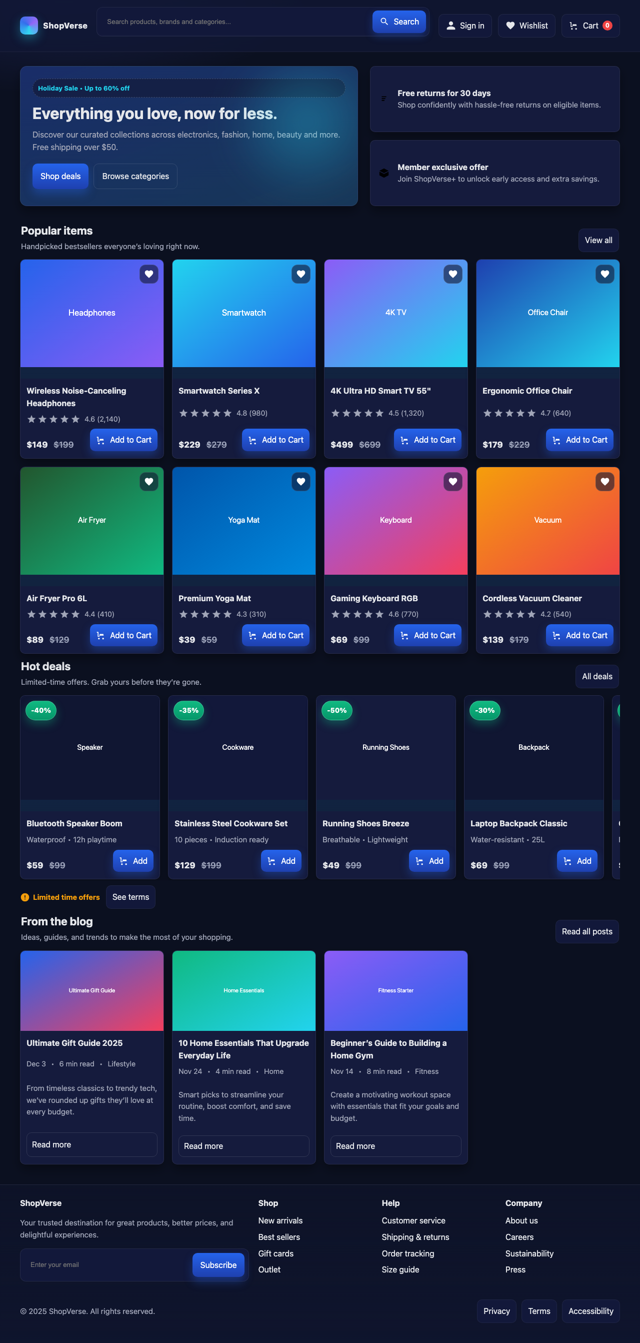 Screenshot sample 86 for shopping-home-page / GPT-5