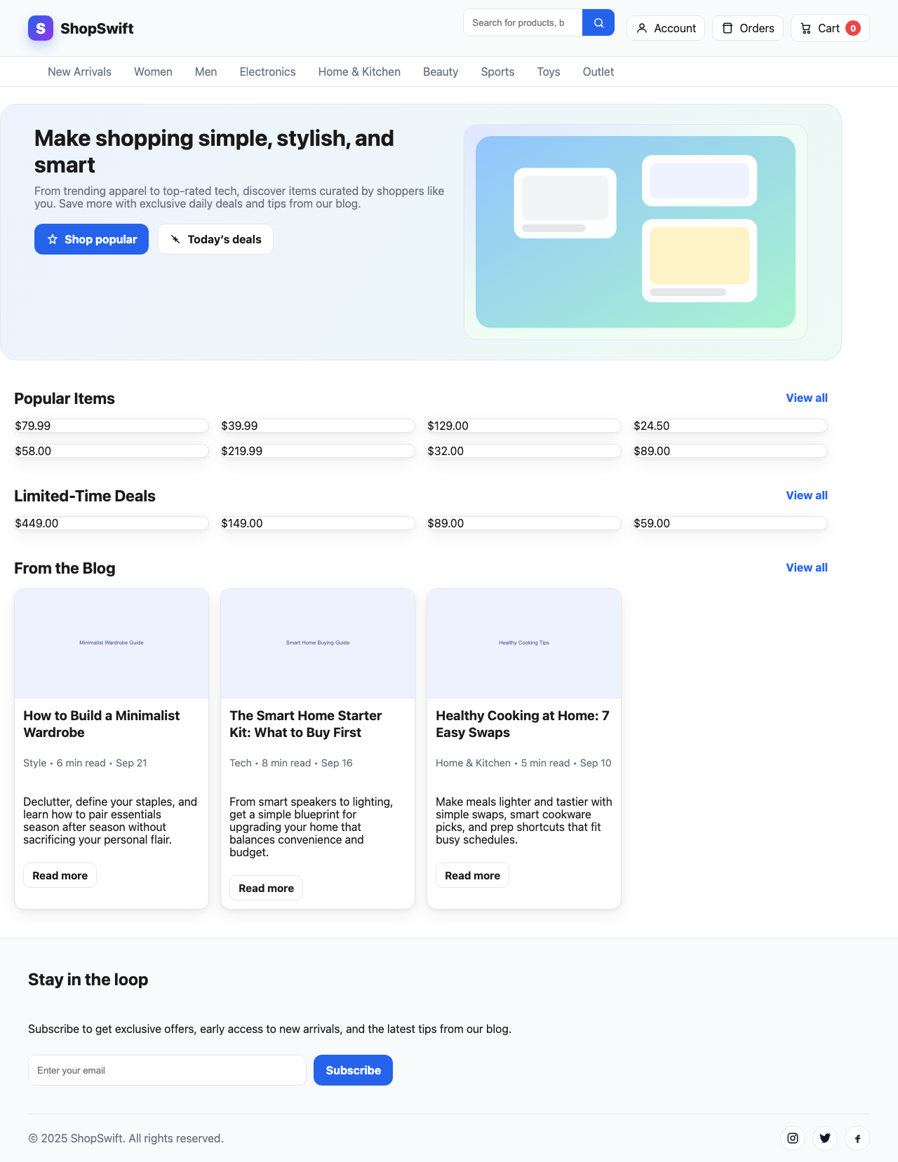 Screenshot sample 87 for shopping-home-page / GPT-5