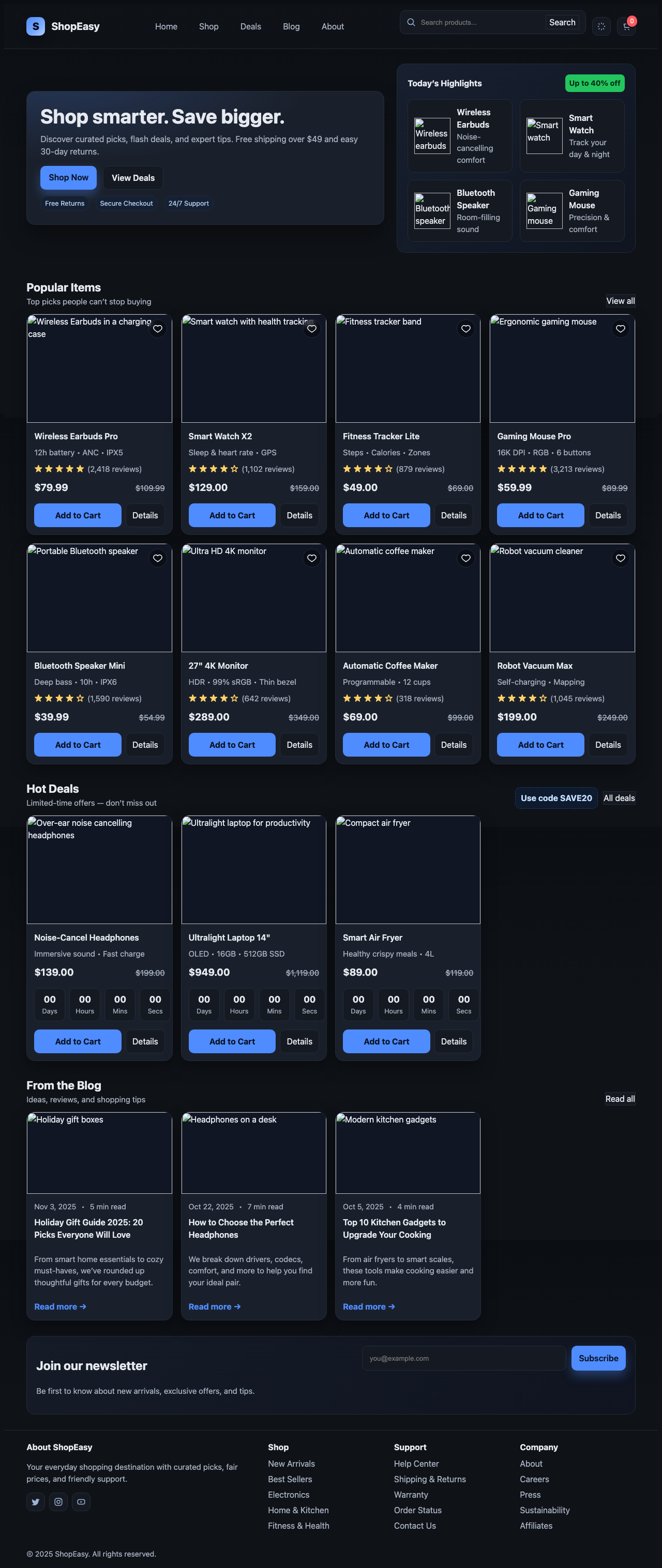 Screenshot sample 89 for shopping-home-page / GPT-5