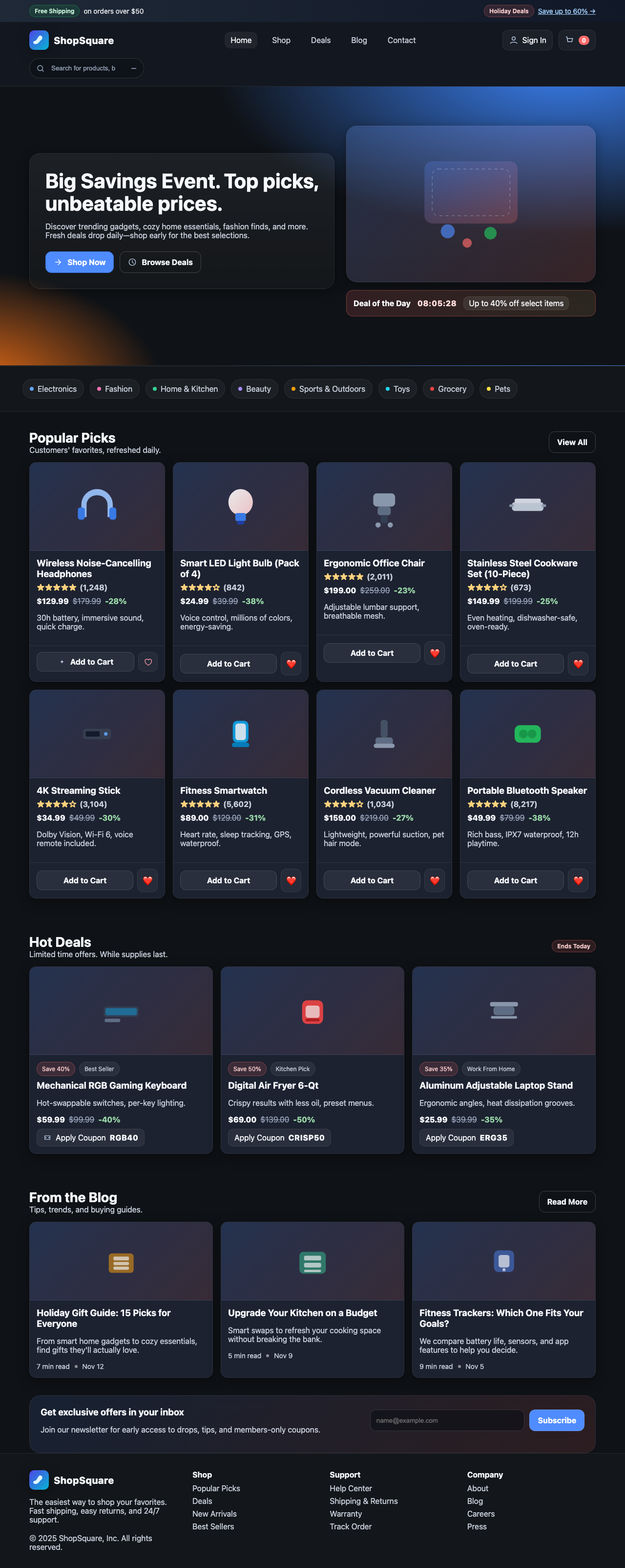 Screenshot sample 91 for shopping-home-page / GPT-5
