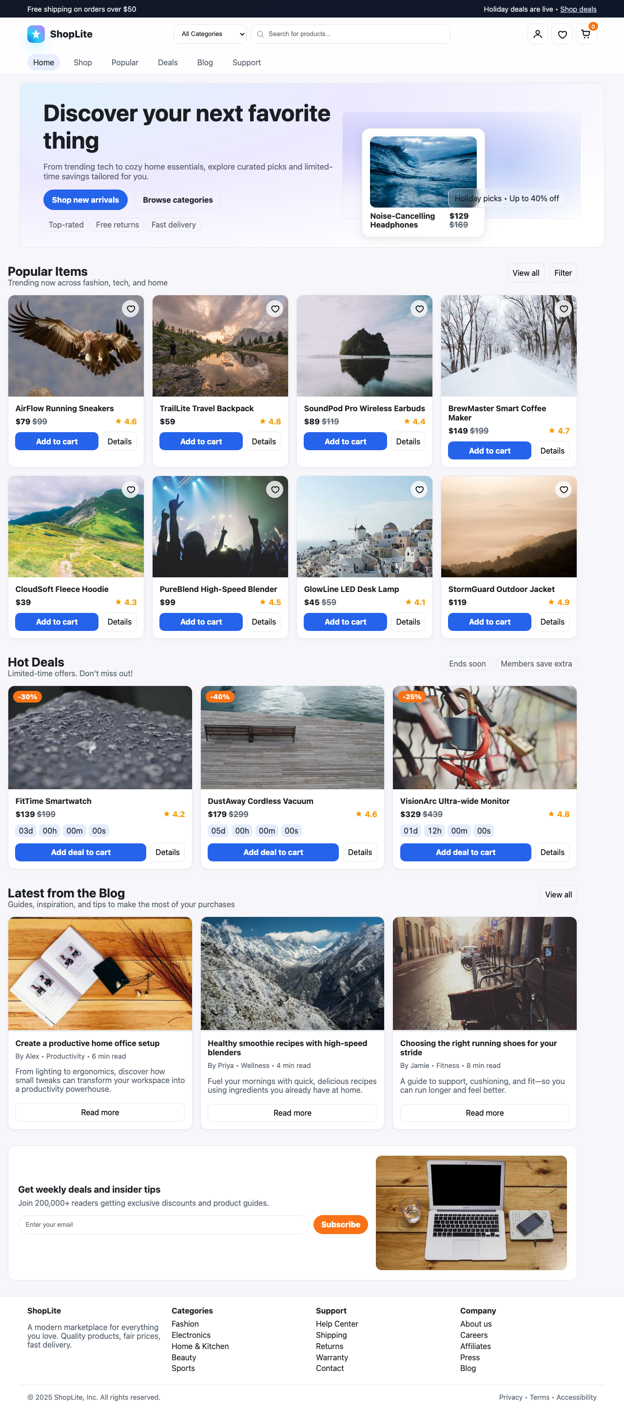 Screenshot sample 92 for shopping-home-page / GPT-5
