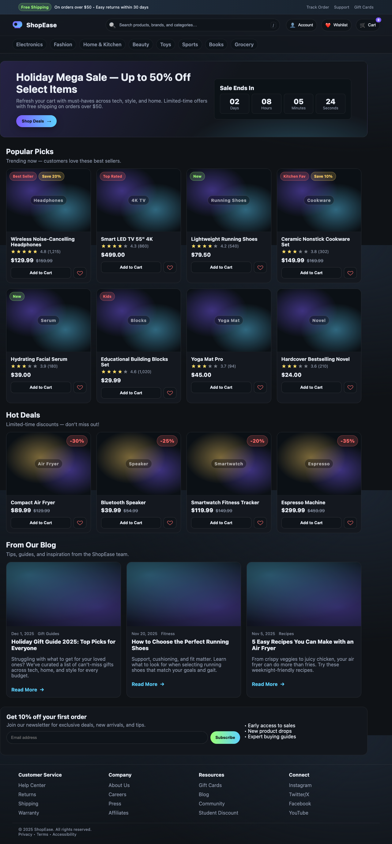 Screenshot sample 93 for shopping-home-page / GPT-5