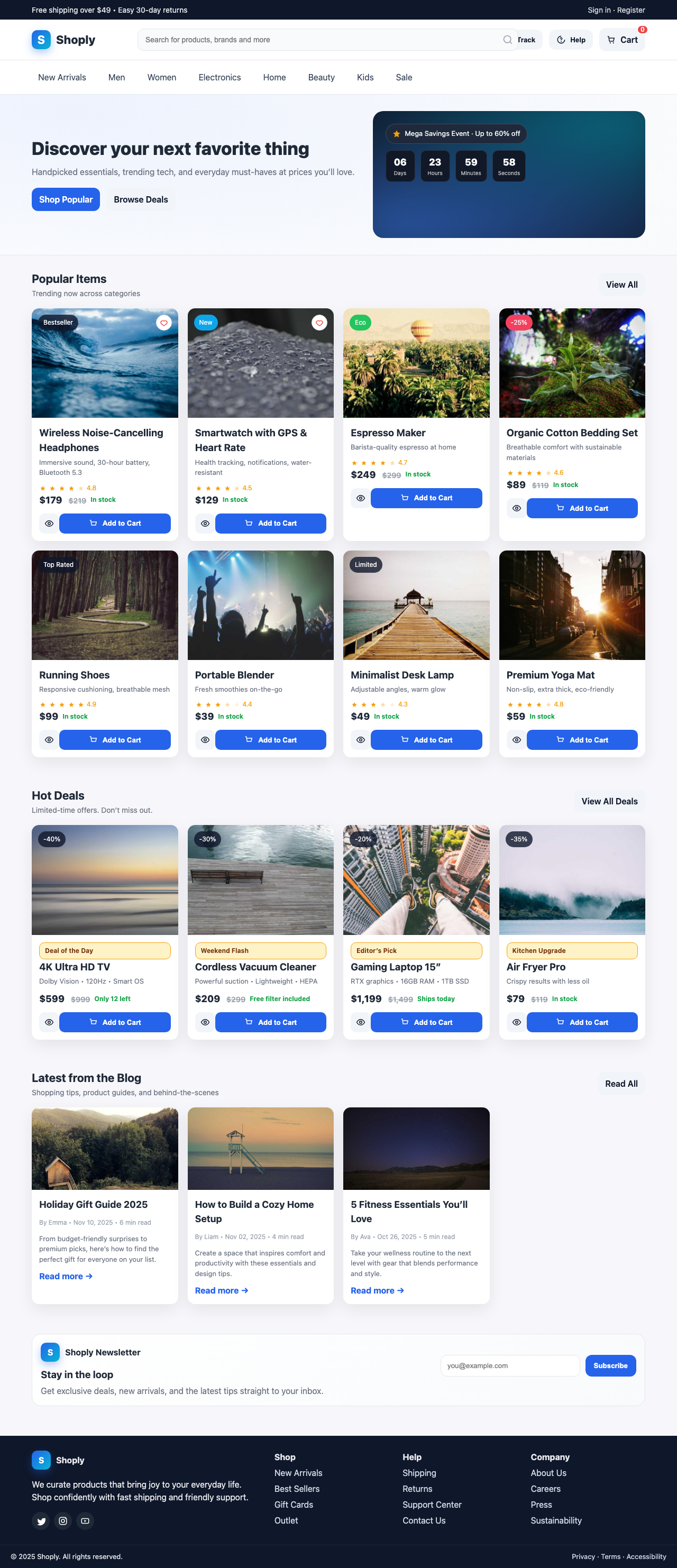 Screenshot sample 95 for shopping-home-page / GPT-5