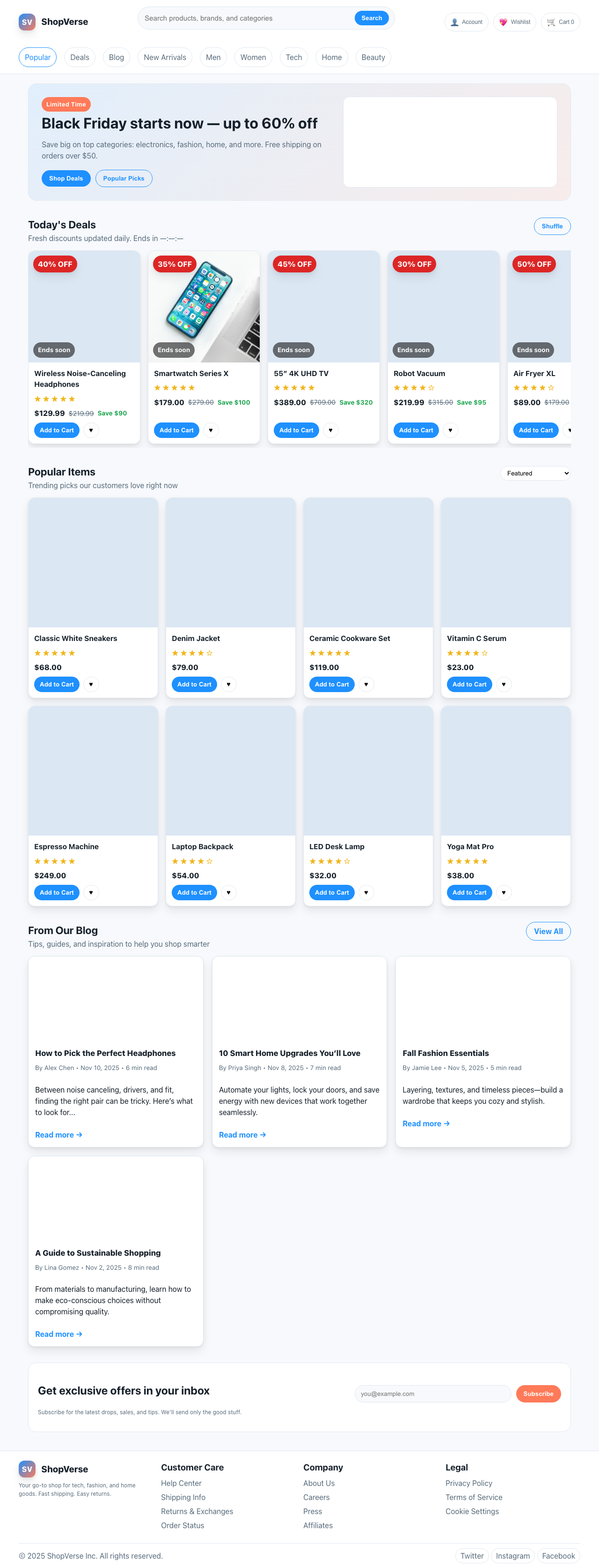 Screenshot sample 96 for shopping-home-page / GPT-5