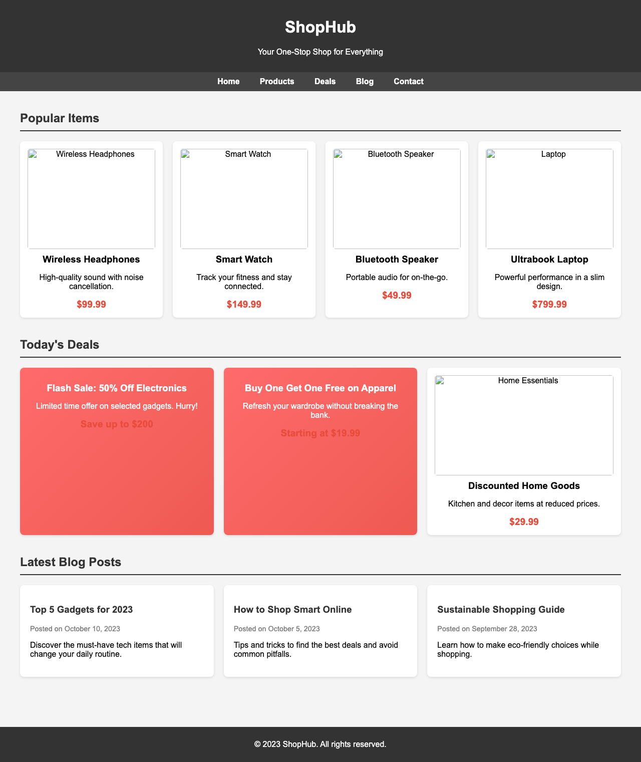 Screenshot sample 0 for shopping-home-page / Grok 4 Fast Non-Reasoning
