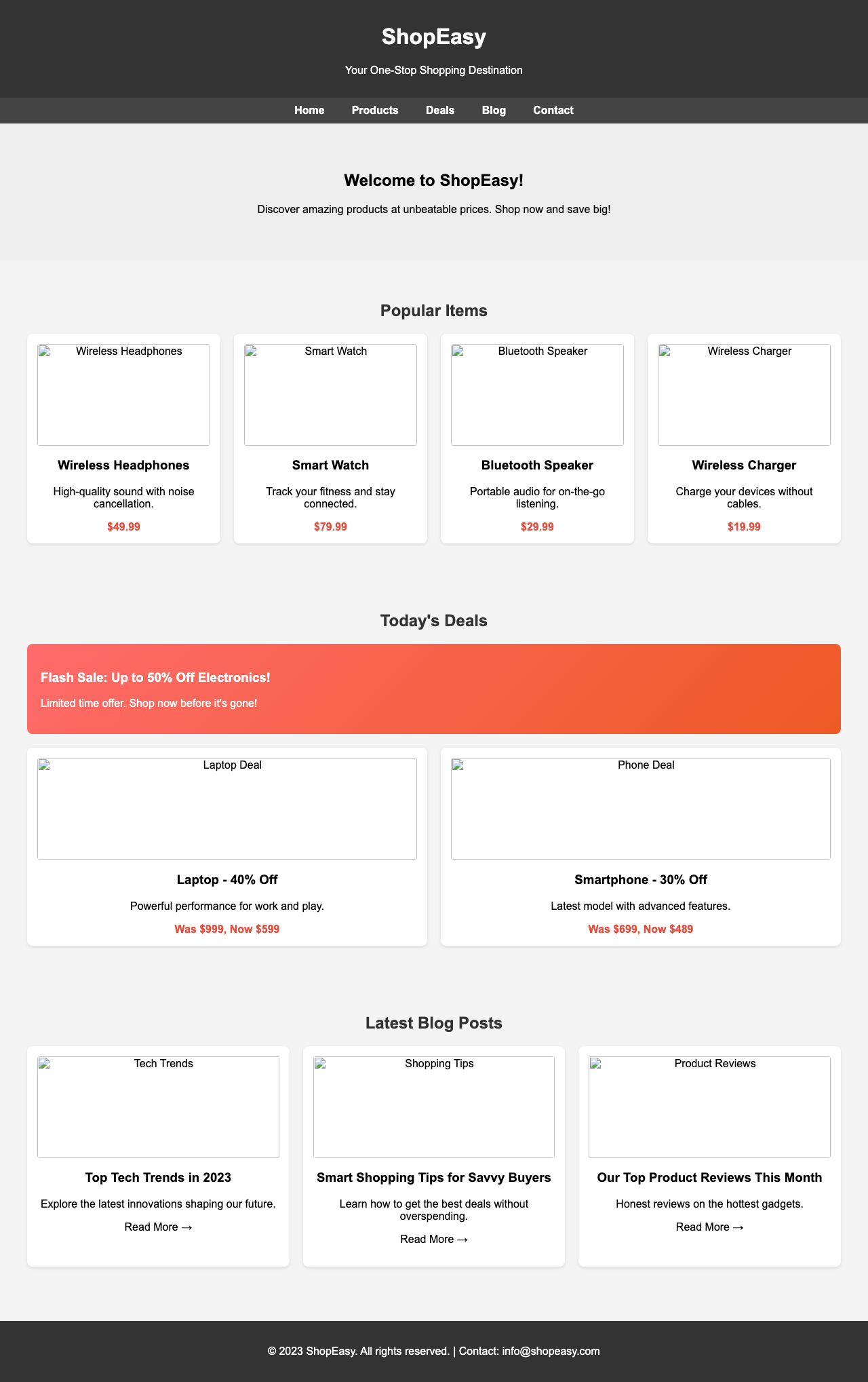 Screenshot sample 2 for shopping-home-page / Grok 4 Fast Non-Reasoning