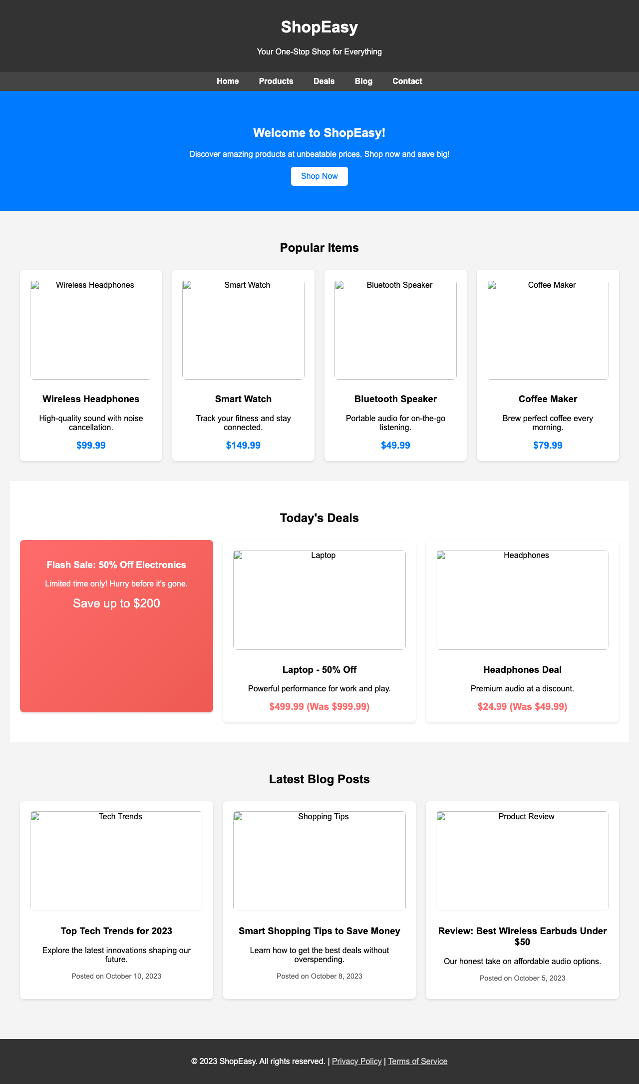 Screenshot sample 21 for shopping-home-page / Grok 4 Fast Non-Reasoning