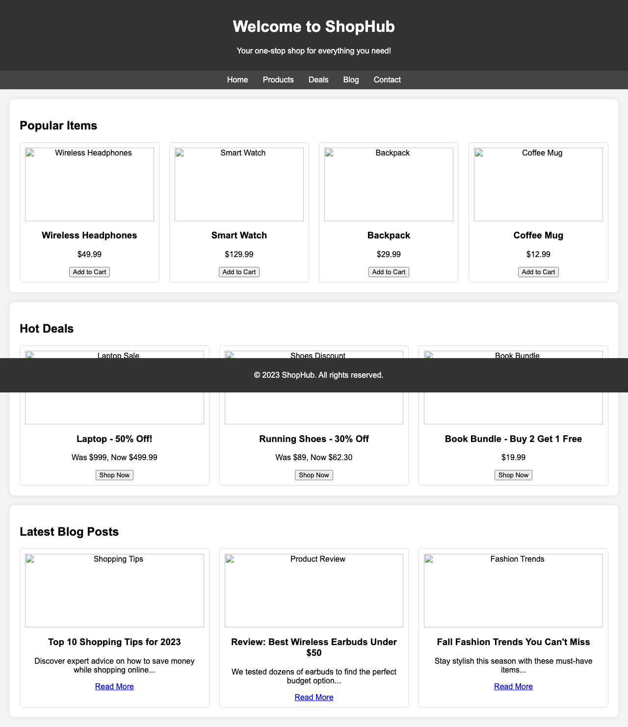 Screenshot sample 23 for shopping-home-page / Grok 4 Fast Non-Reasoning