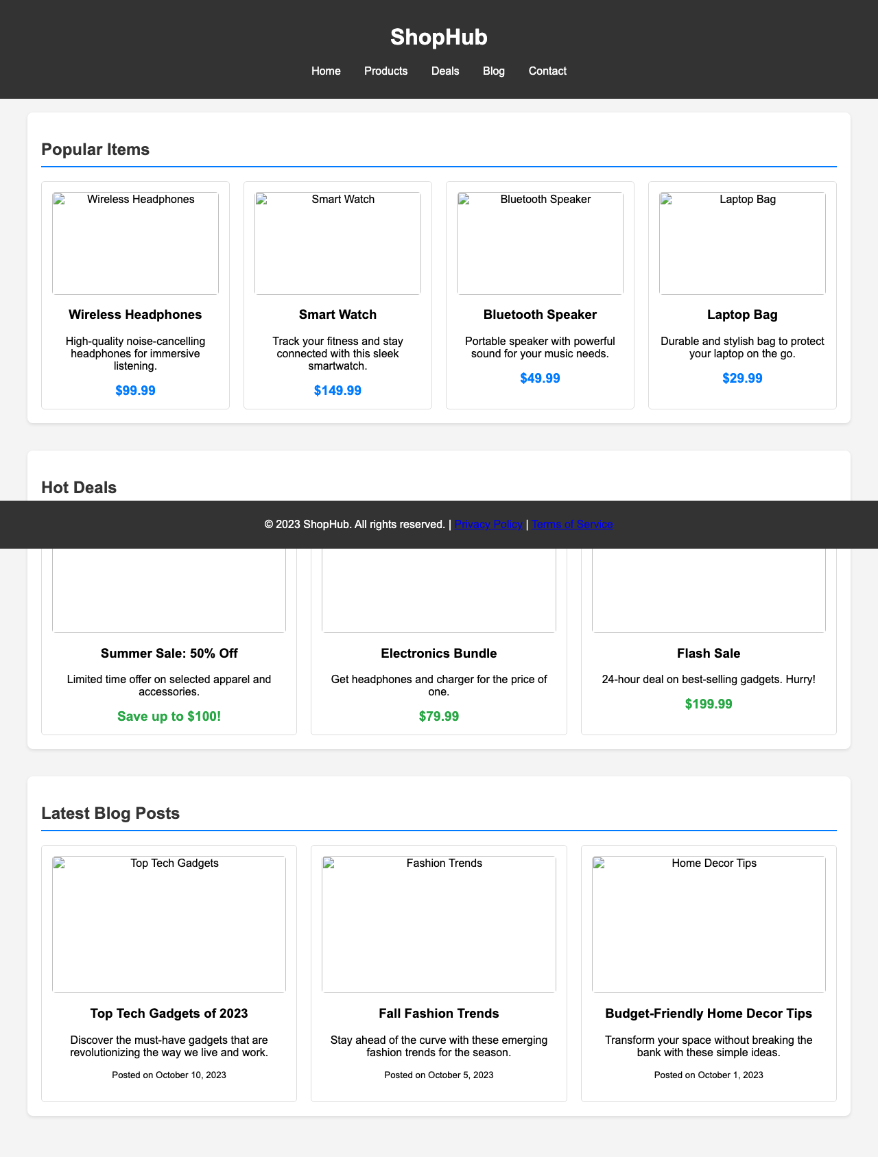 Screenshot sample 4 for shopping-home-page / Grok 4 Fast Non-Reasoning