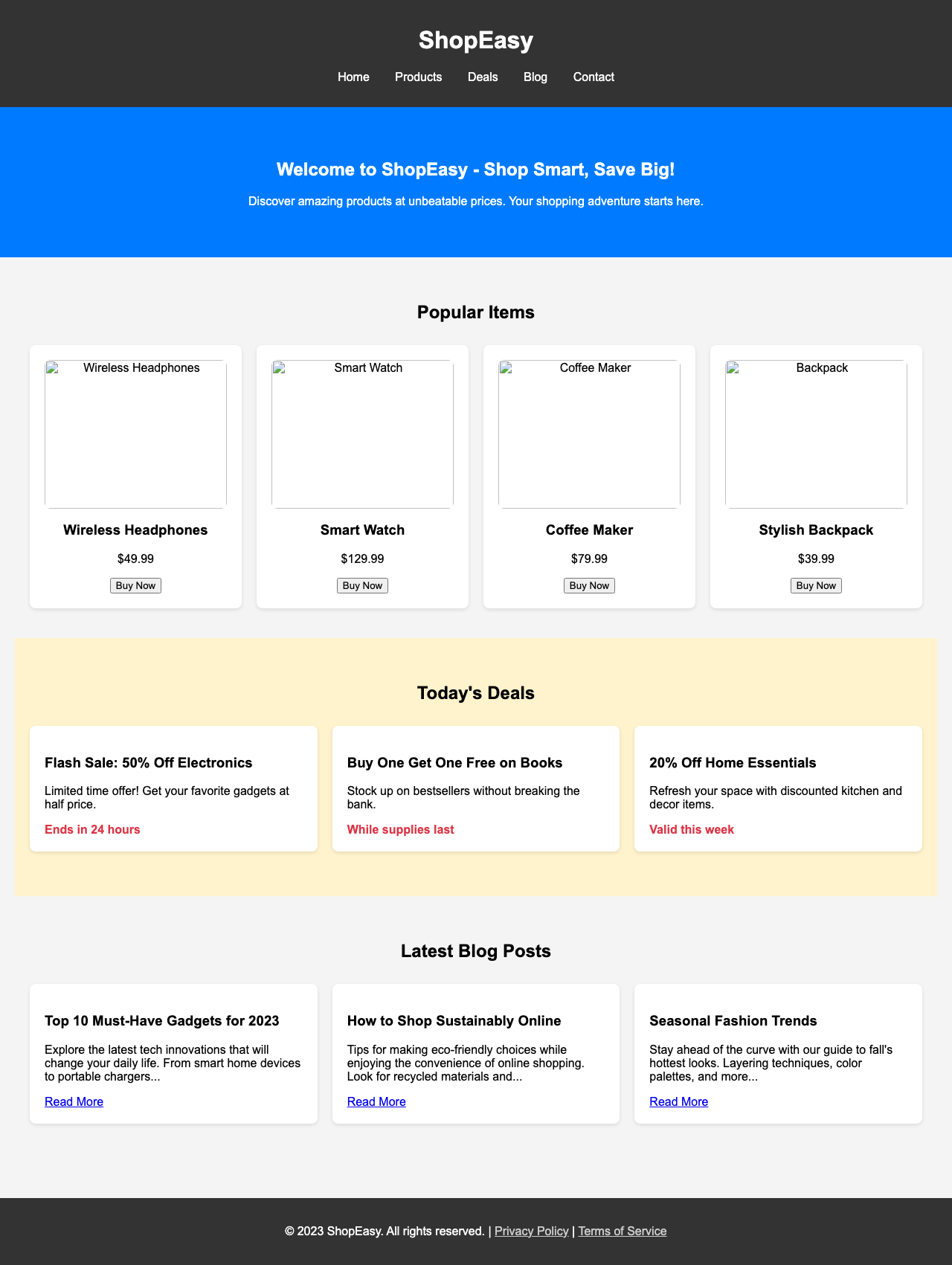 Screenshot sample 44 for shopping-home-page / Grok 4 Fast Non-Reasoning