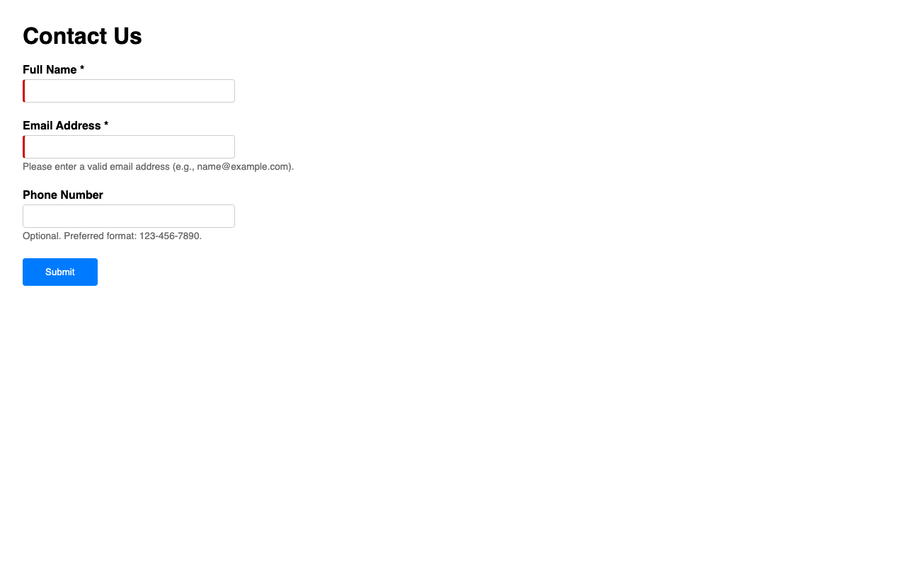 Screenshot sample 4 for simple-contact-form / DeepSeek V3.2