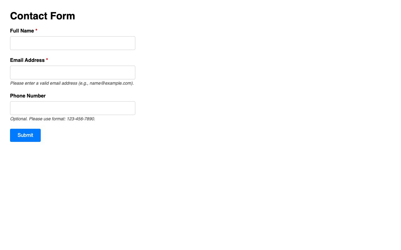 Screenshot sample 5 for simple-contact-form / DeepSeek V3.2