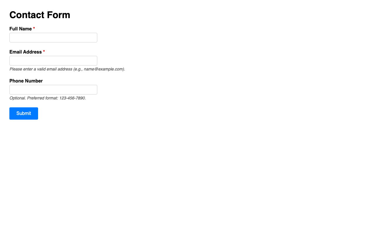Screenshot sample 6 for simple-contact-form / DeepSeek V3.2