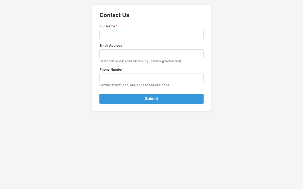 Screenshot sample 15 for simple-contact-form / Claude Haiku 4.5