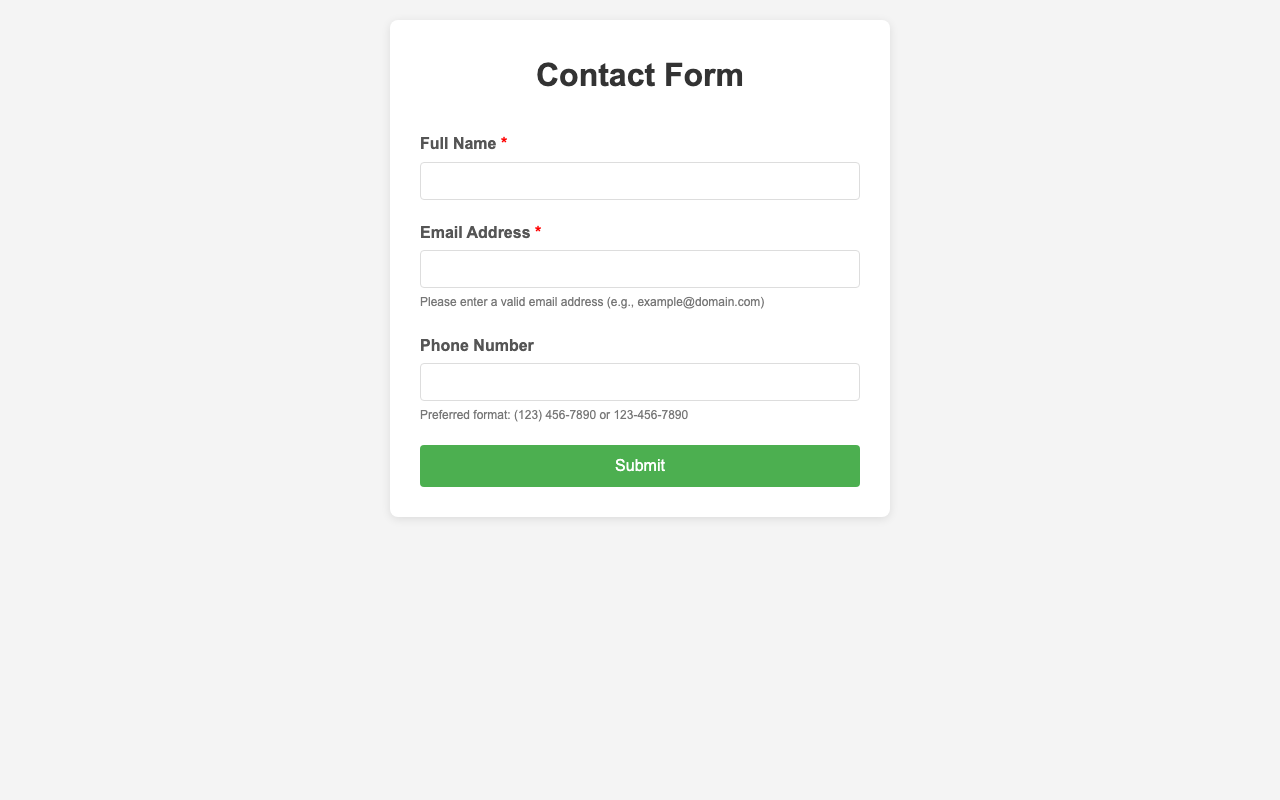 Screenshot sample 16 for simple-contact-form / Claude Sonnet 4.5