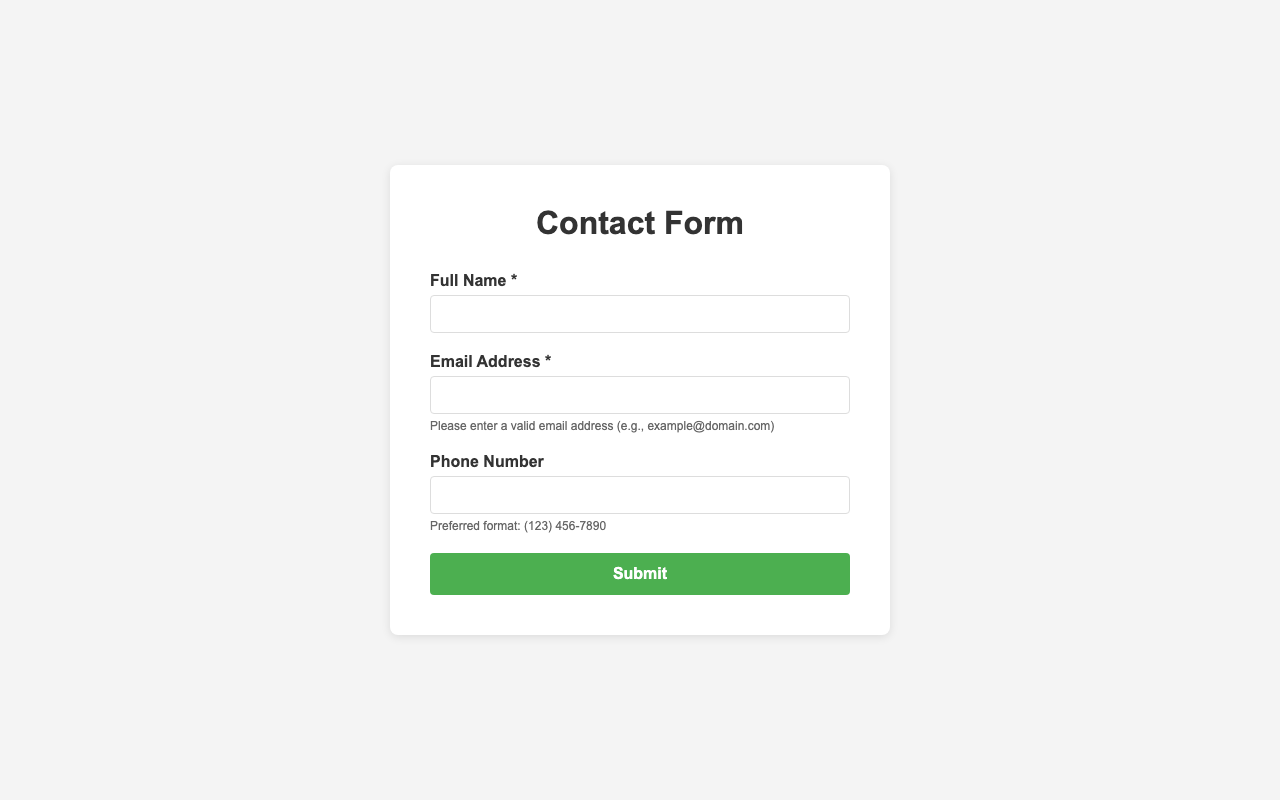 Screenshot sample 22 for simple-contact-form / Claude Sonnet 4.5