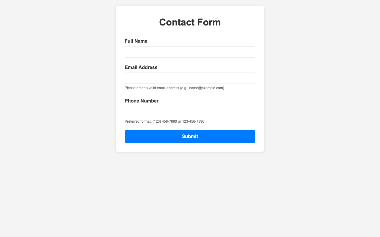 Screenshot sample 23 for simple-contact-form / Claude Sonnet 4.5