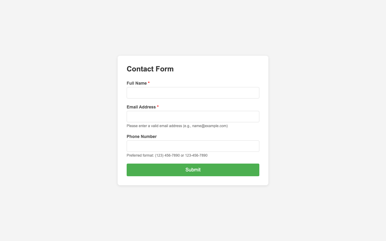 Screenshot sample 5 for simple-contact-form / Claude Sonnet 4.5