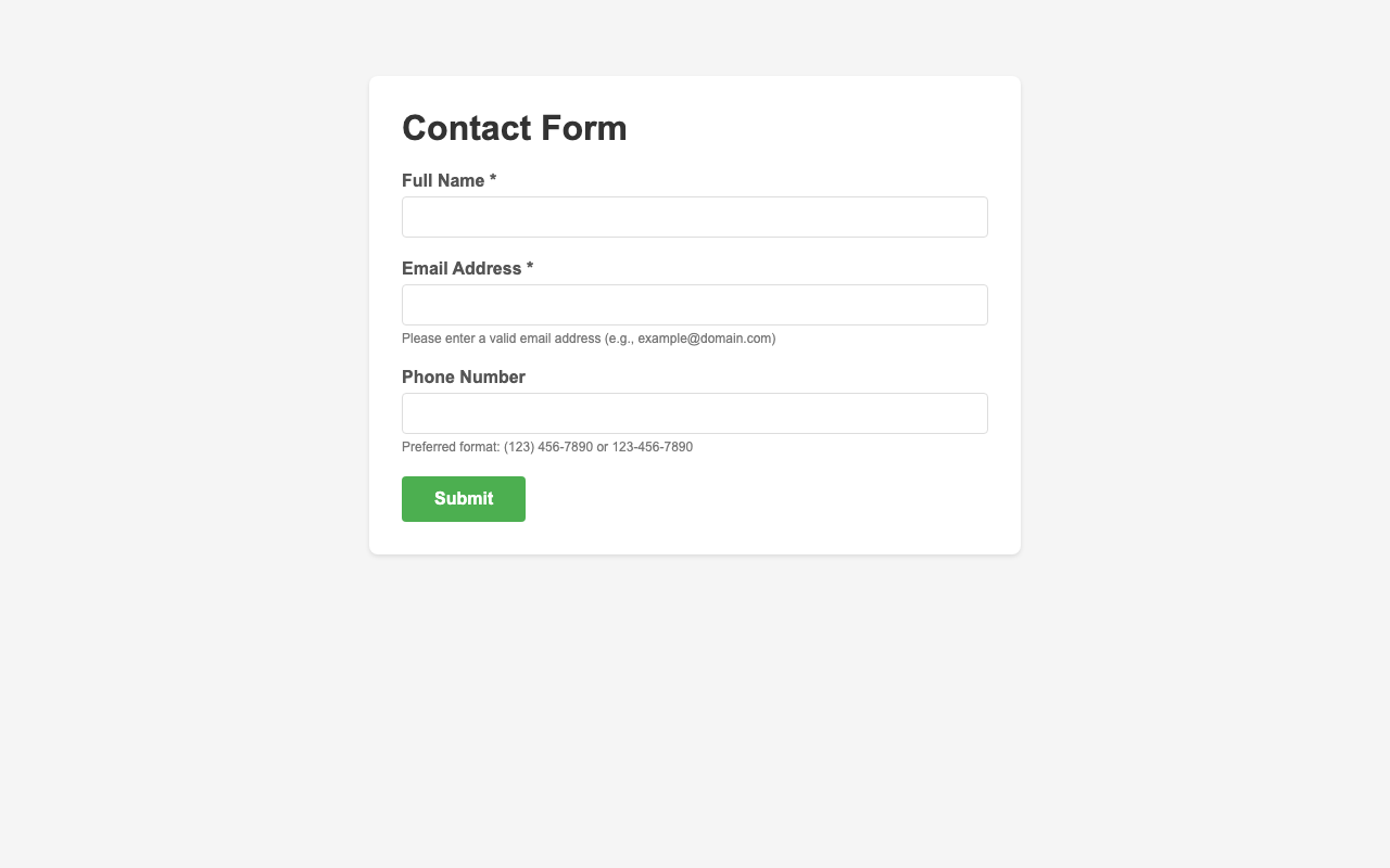 Screenshot sample 6 for simple-contact-form / Claude Sonnet 4.5