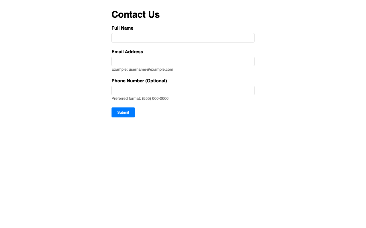 Screenshot sample 14 for simple-contact-form / Gemini 3 Flash Preview