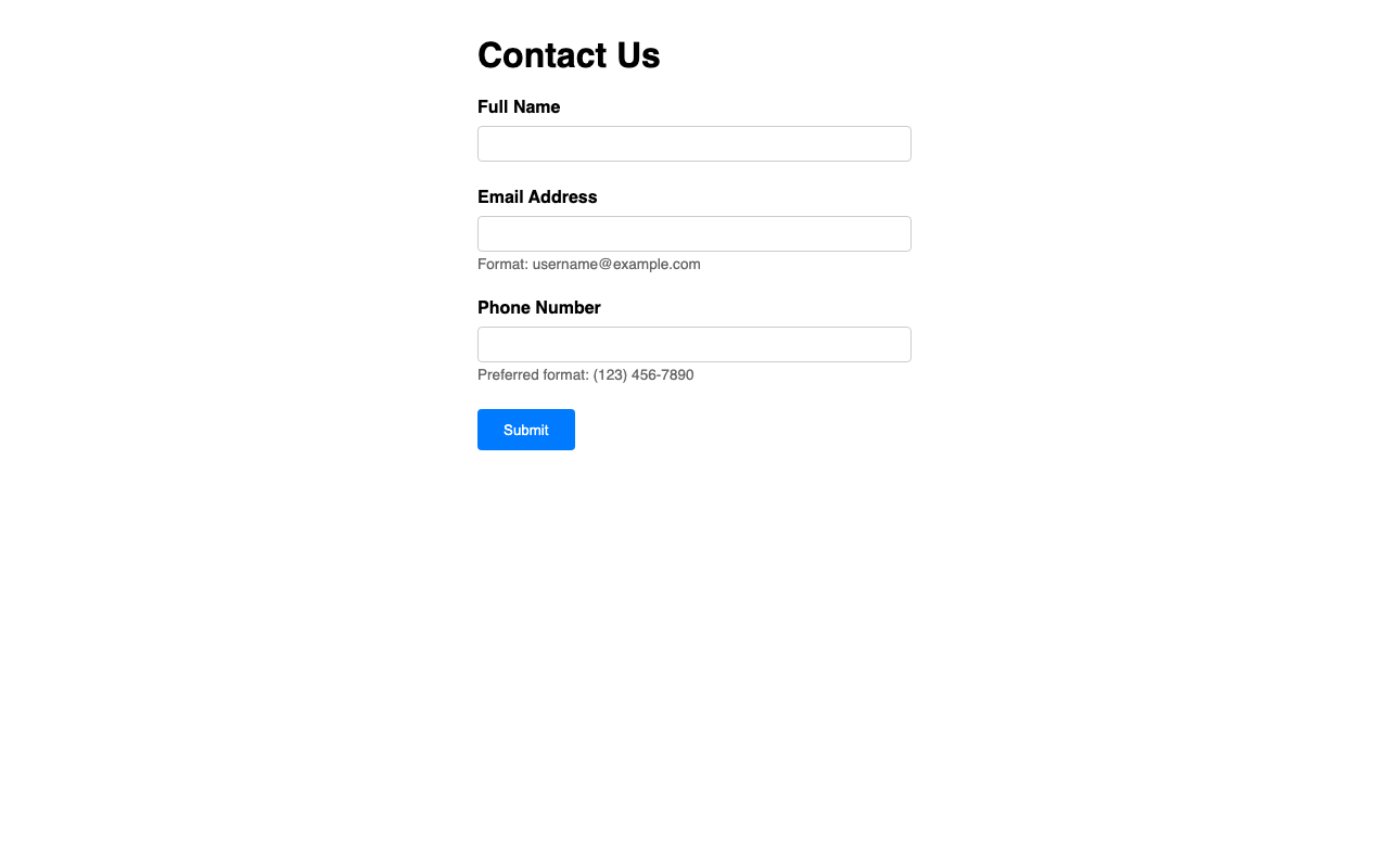 Screenshot sample 15 for simple-contact-form / Gemini 3 Flash Preview