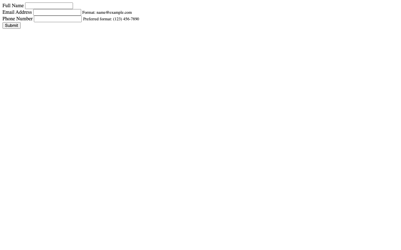 Screenshot sample 24 for simple-contact-form / GPT-5.2 Codex