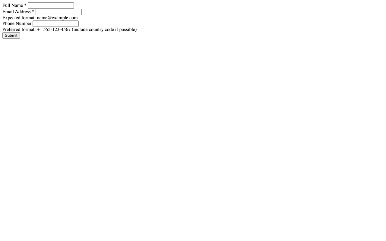 Screenshot sample 13 for simple-contact-form / GPT-5.2