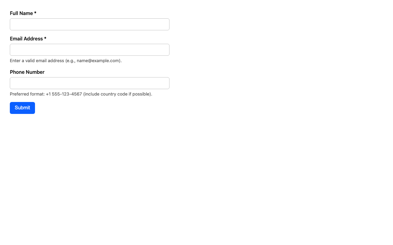 Screenshot sample 15 for simple-contact-form / GPT-5.2