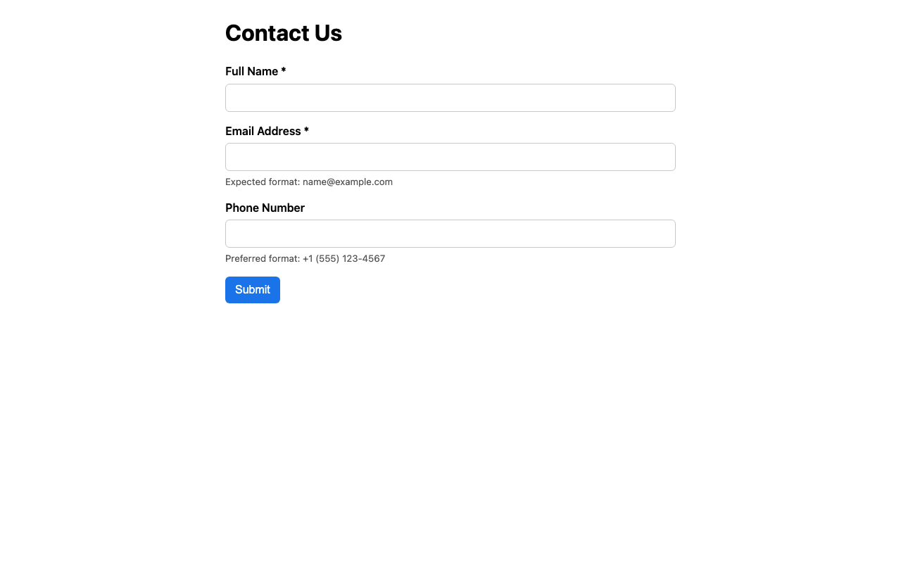 Screenshot sample 20 for simple-contact-form / GPT-5.2