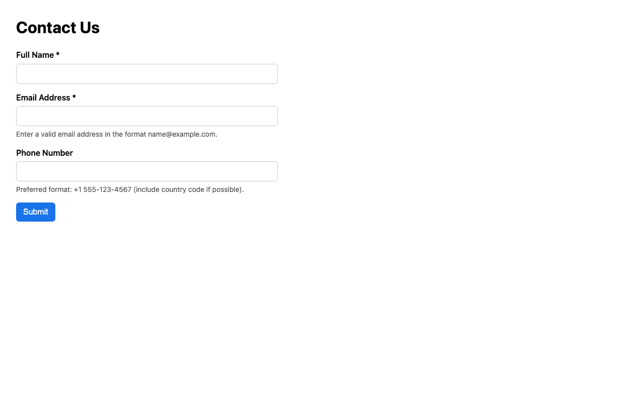 Screenshot sample 21 for simple-contact-form / GPT-5.2