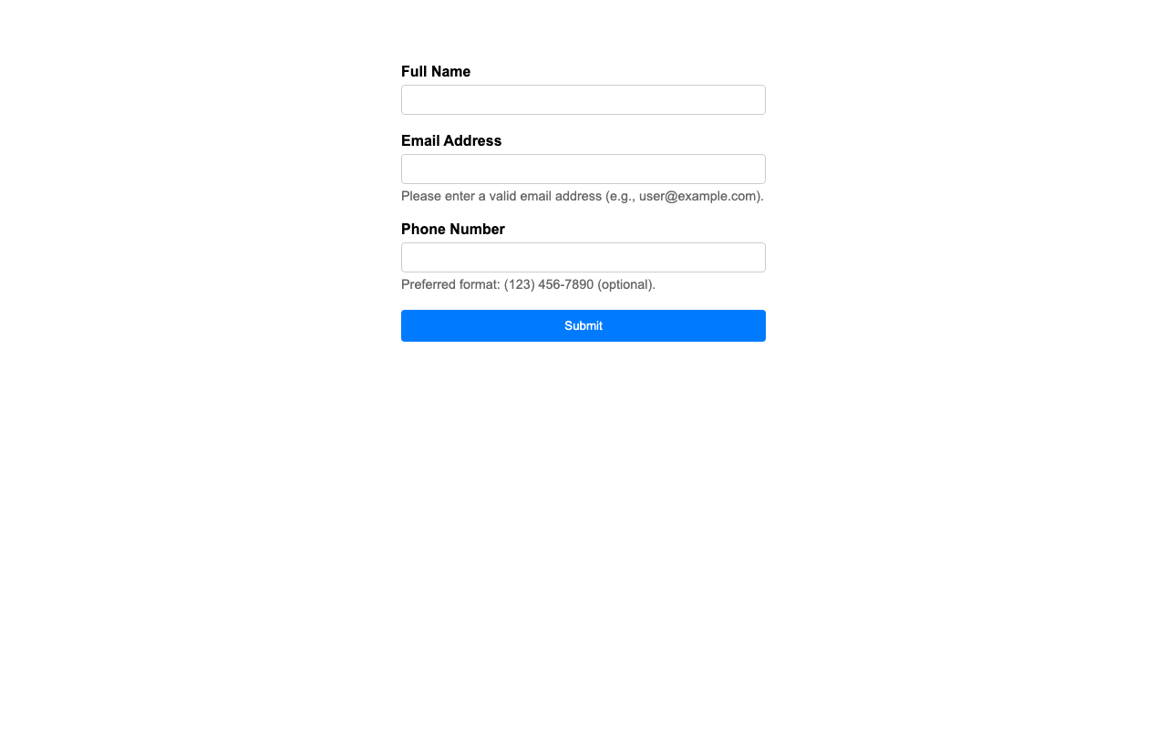 Screenshot sample 15 for simple-contact-form / Grok 4 Fast Non-Reasoning