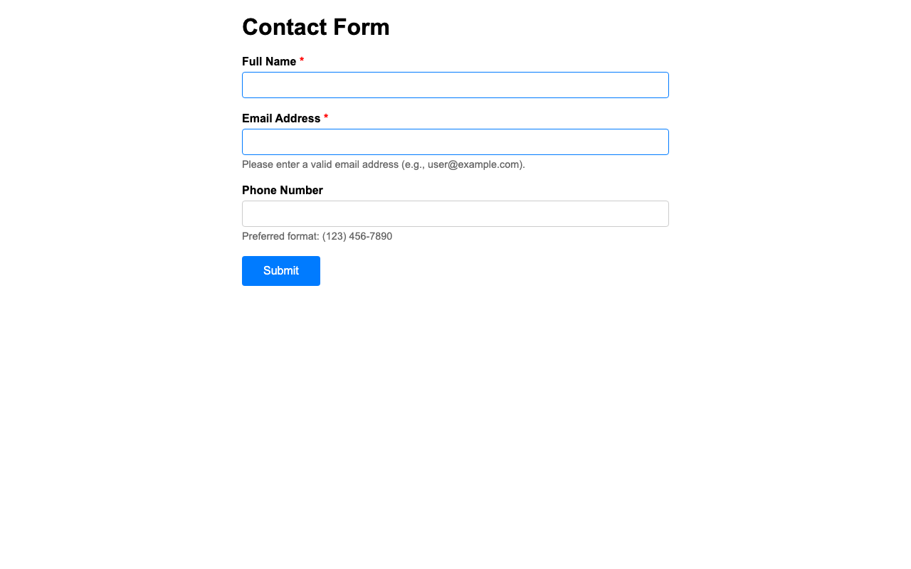 Screenshot sample 17 for simple-contact-form / Grok 4 Fast Non-Reasoning