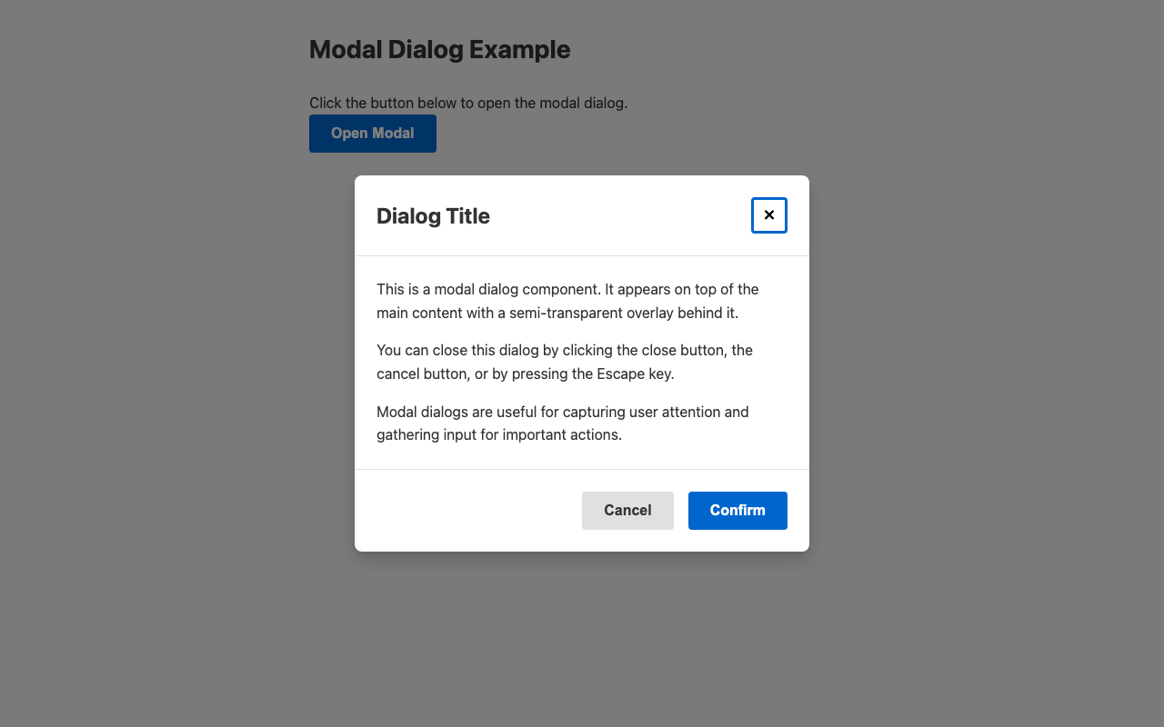 Screenshot sample 0 for modal-dialog / Claude Haiku 4.5