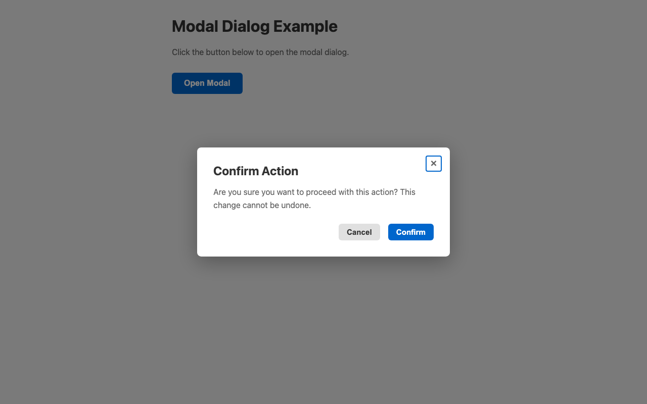 Screenshot sample 2 for modal-dialog / Claude Haiku 4.5