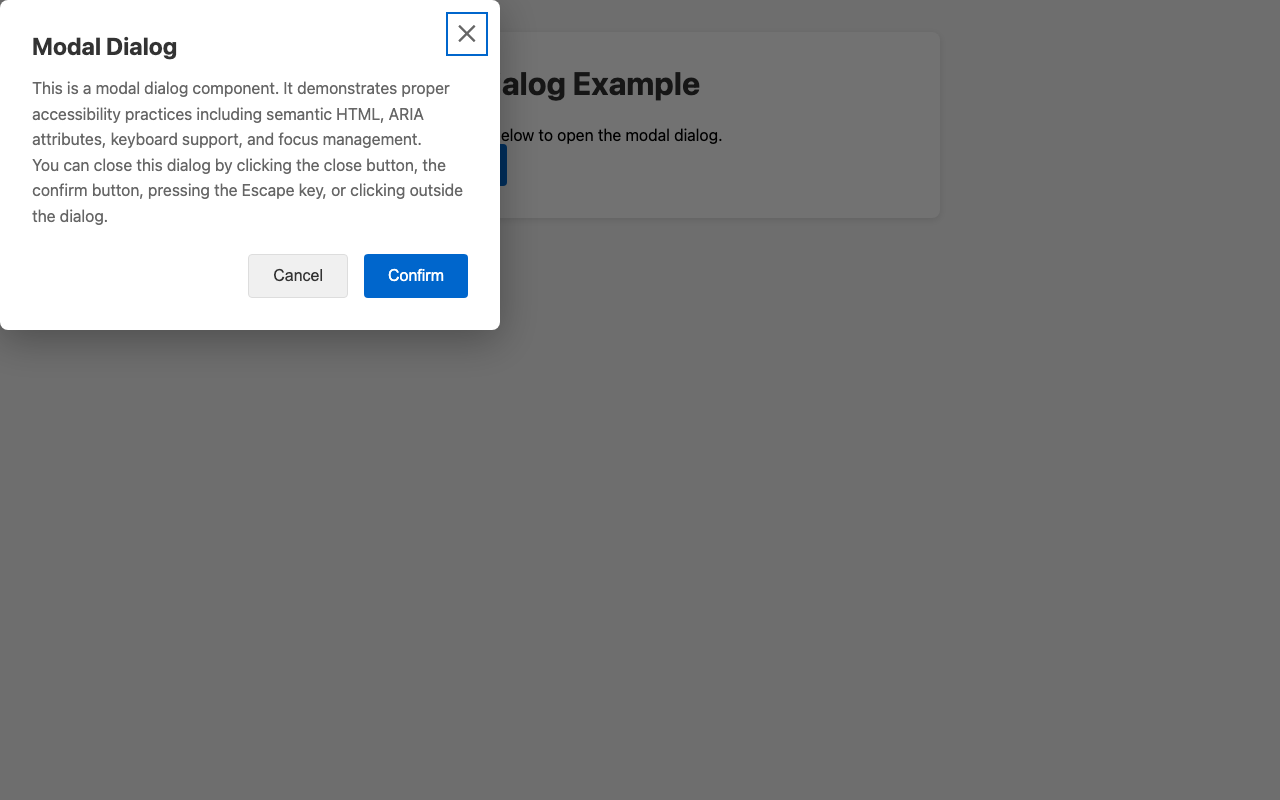 Screenshot sample 3 for modal-dialog / Claude Haiku 4.5