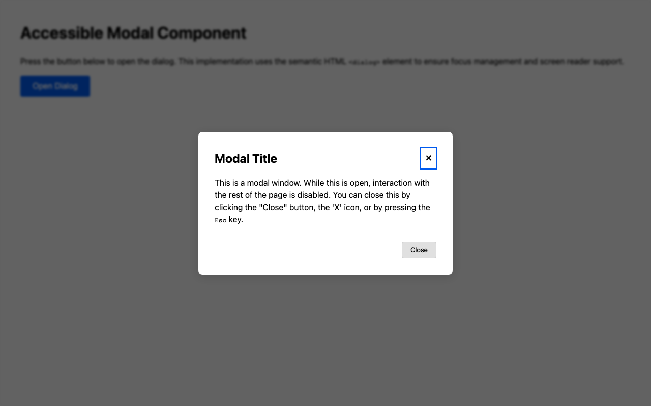 Screenshot sample 0 for modal-dialog / Gemini 3 Flash Preview