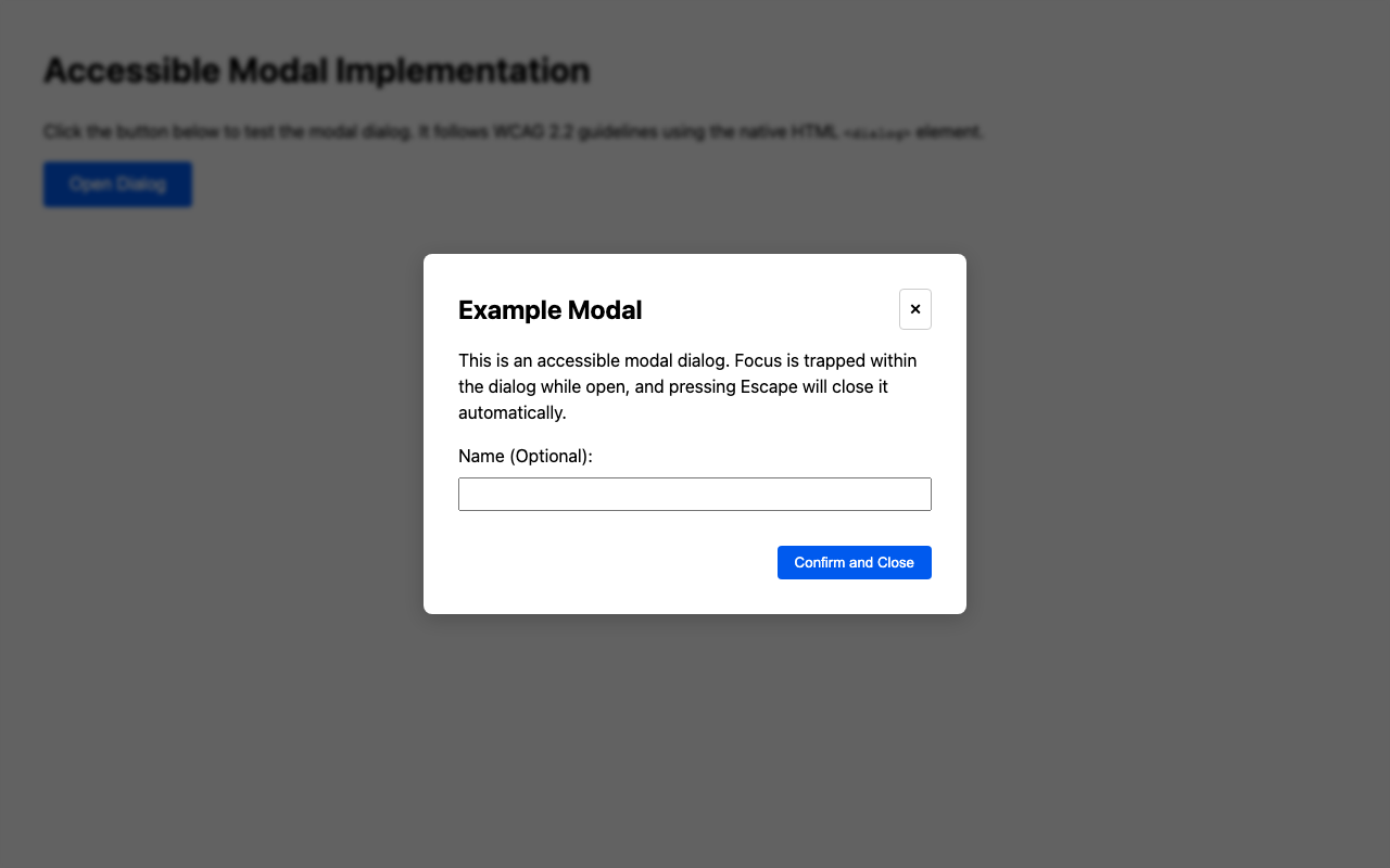 Screenshot sample 2 for modal-dialog / Gemini 3 Flash Preview